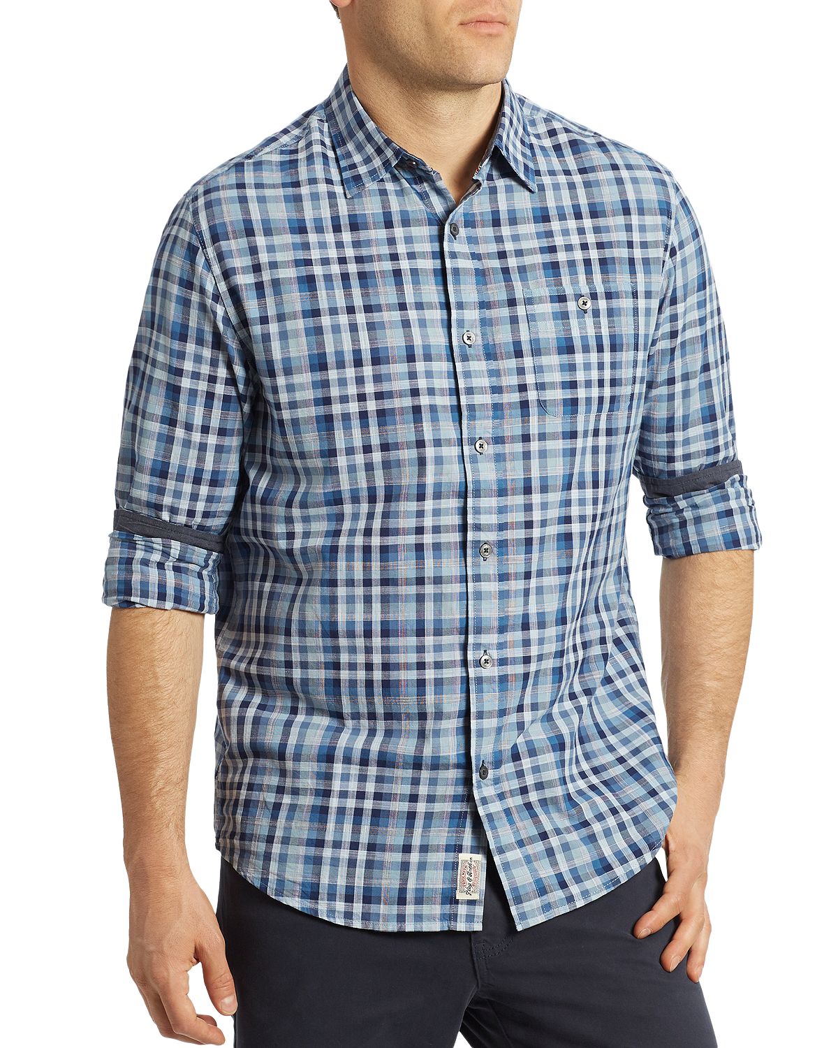 Flag & Anthem Clayton Pocket Plaid Regular Fit Button-down Shirt Blue Multi
