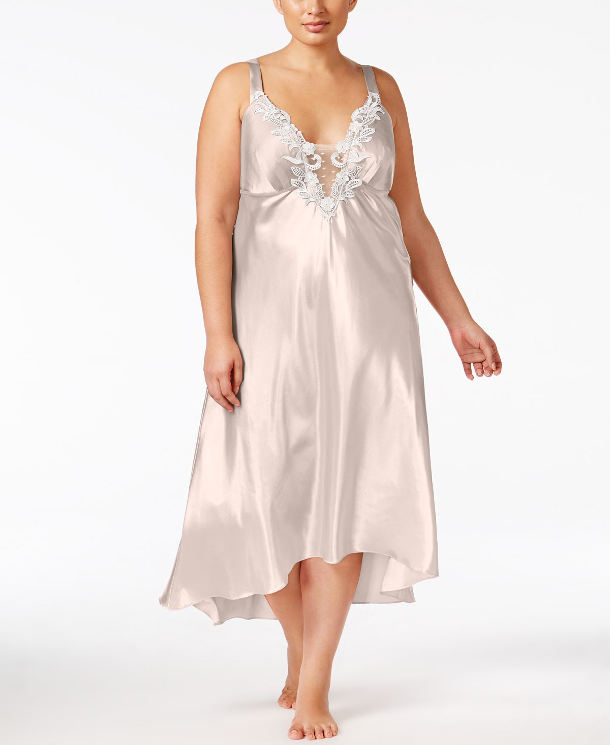 Flora By Flora Nikrooz Plus Satin Stella Nightgown Almond