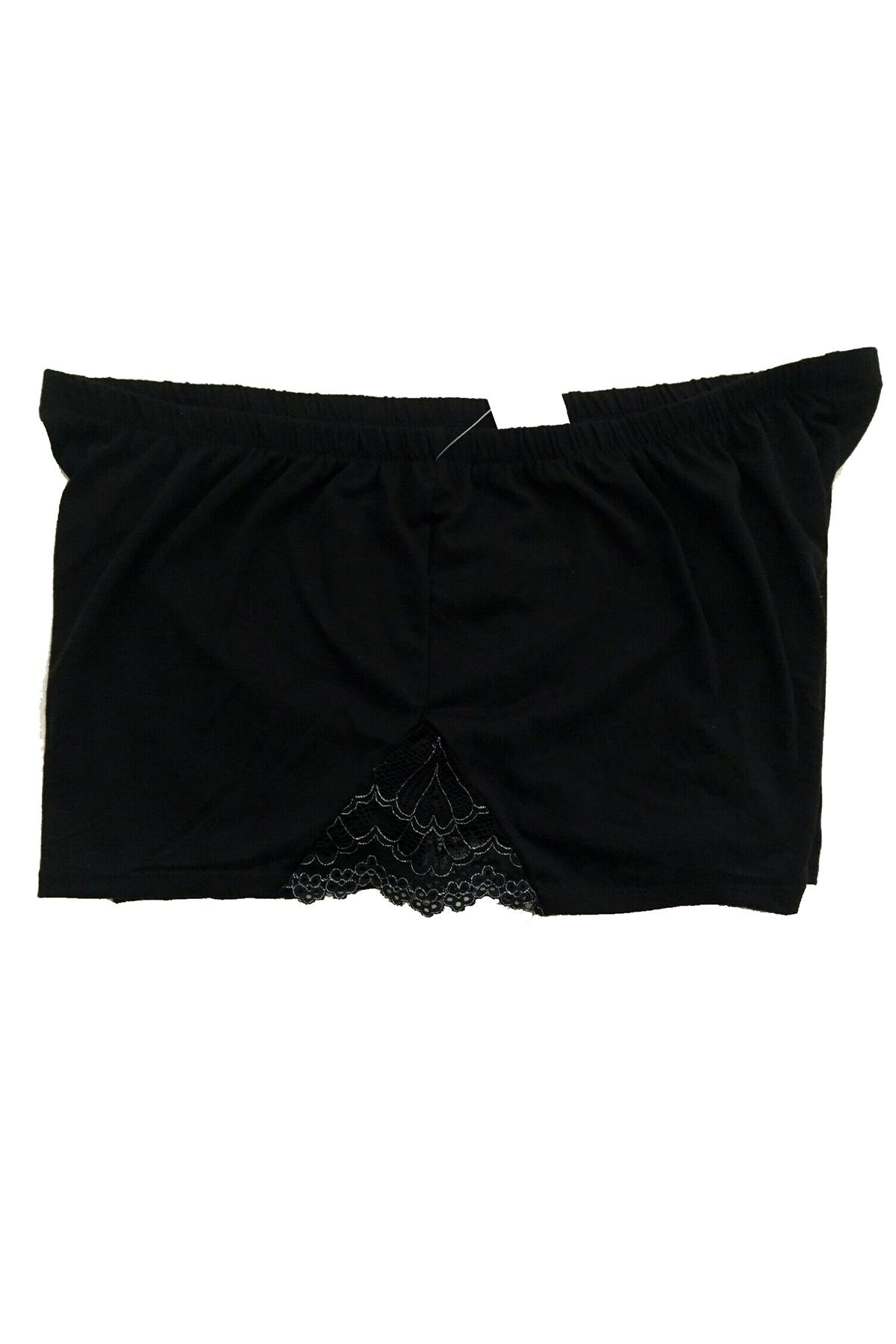 Flora by Flora Nikrooz Black Kat Lace-Trimmed Lounge Short