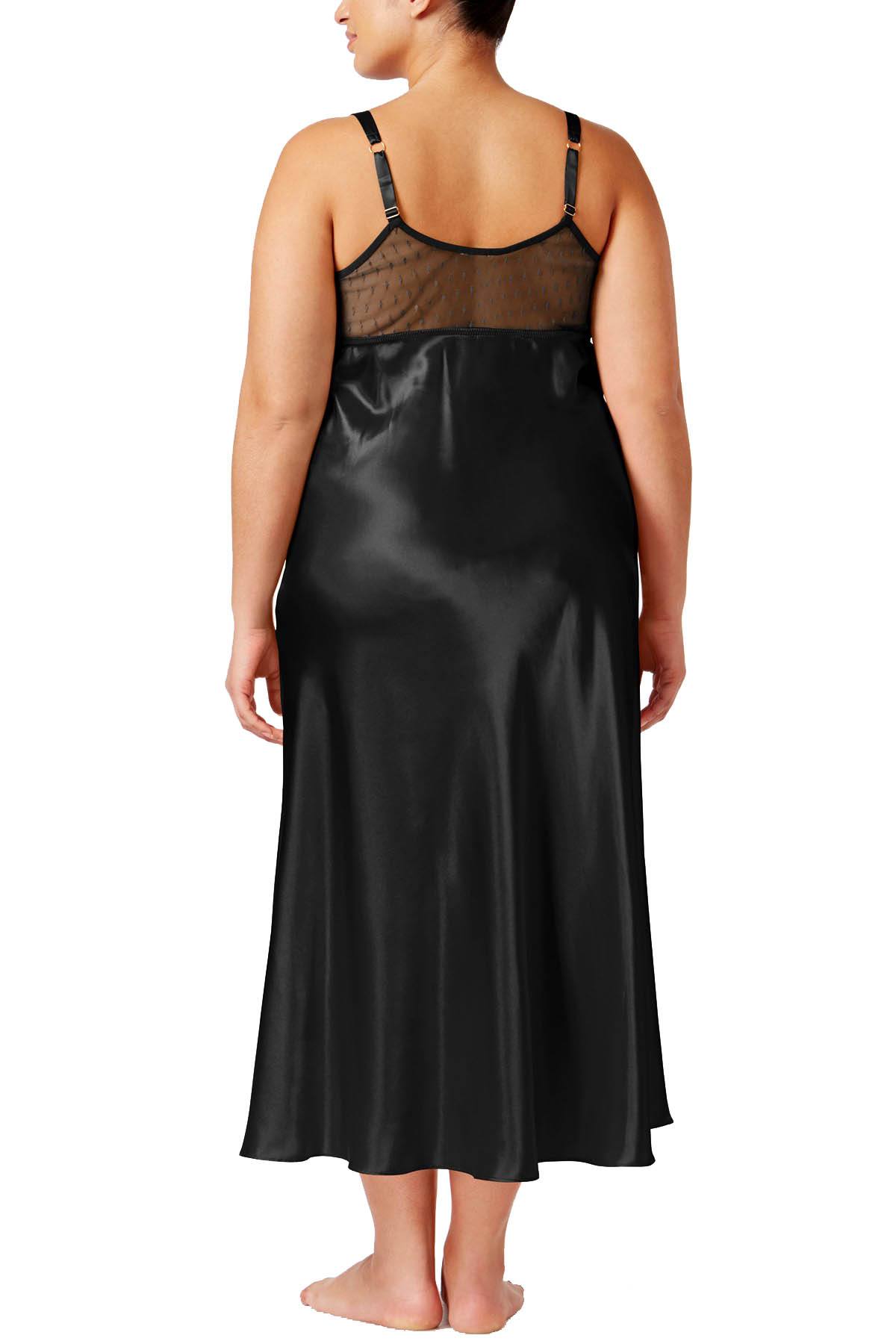 Flora by Flora Nikrooz PLUS Black Satin Stella Nightgown