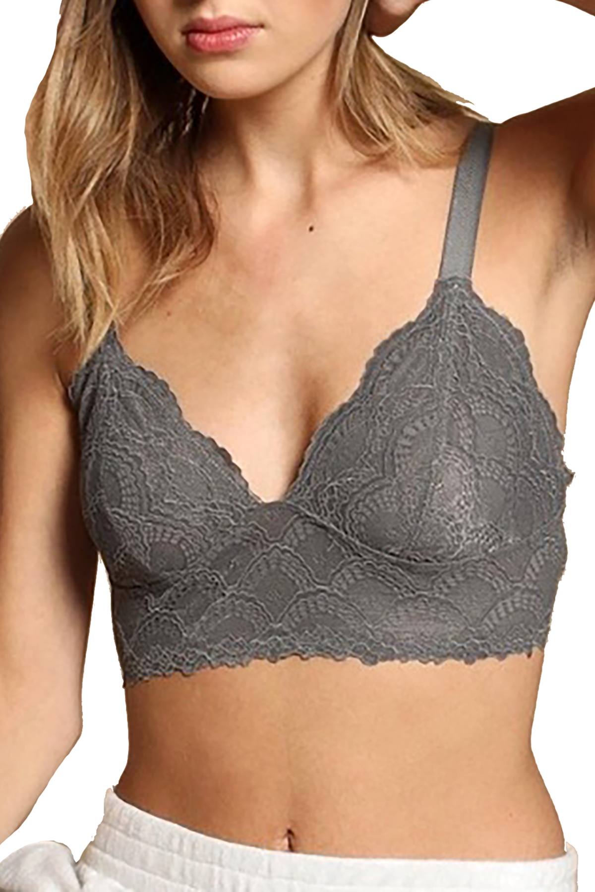 Free People Graphite 'Let Me Kiss You' Lace Bralette