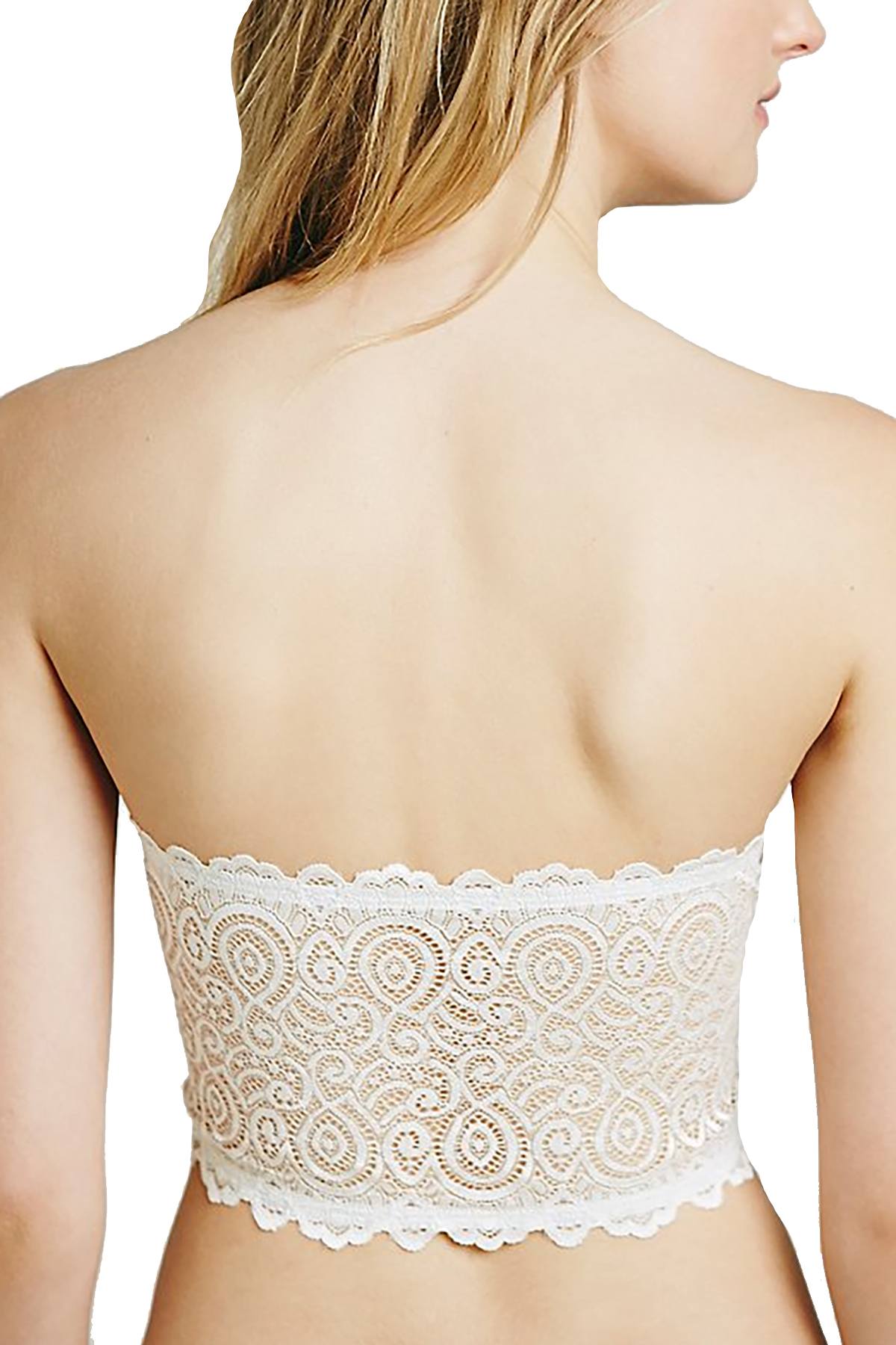 Free People Ivory Reversible Seamless Lace Bandeau Bralette