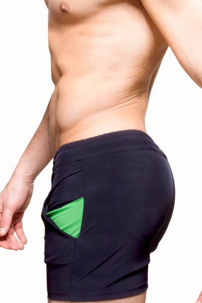 Freedom Reigns Navy/Lime Wave Boardshort