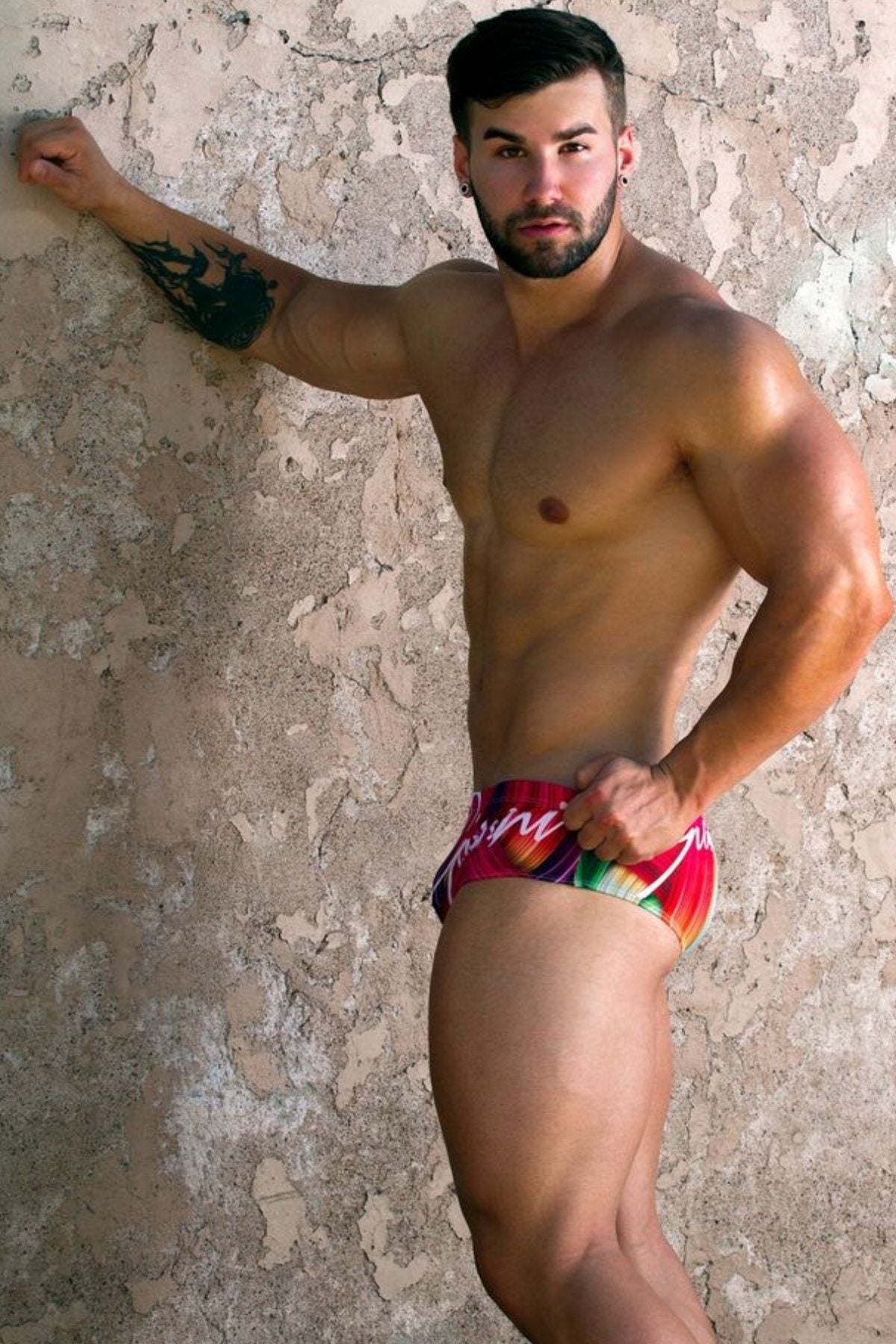 Gian Gianni Rainbow Red Swim Brief
