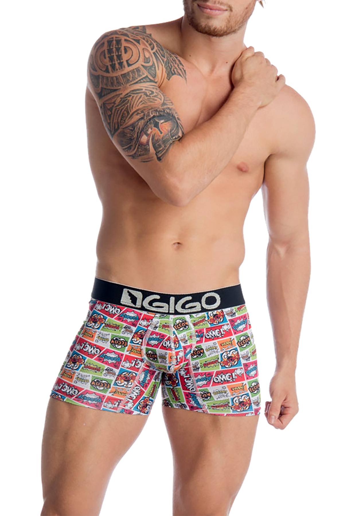 Gigo Cartoon Print Long Boxer Brief