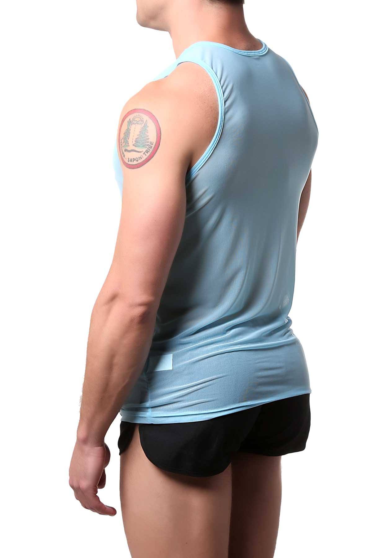 Go Softwear Sky-Blue 4-PLAY Mesh Tank Top