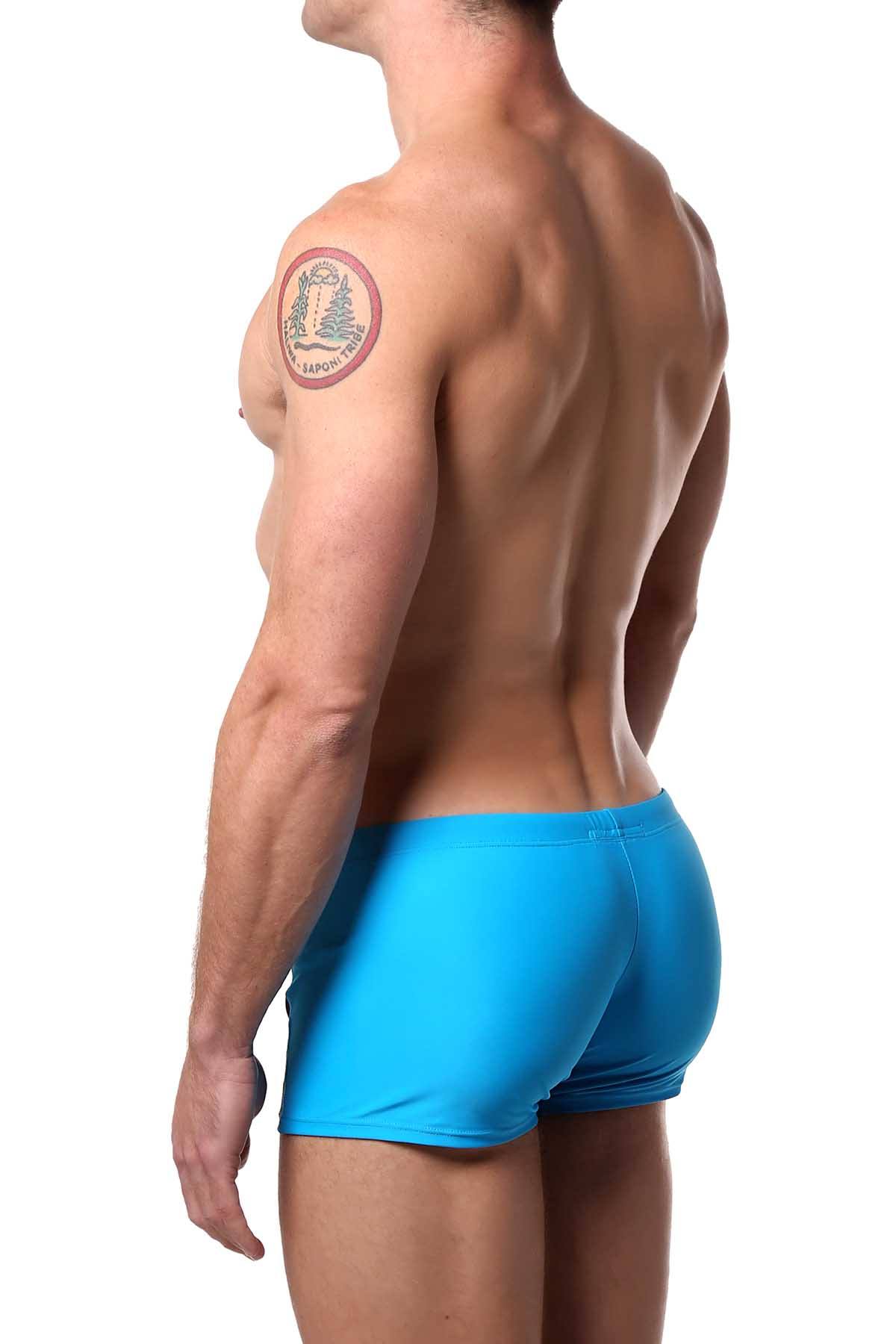 Go Softwear Turquoise/Navy Victor Square-Cut C-Ring Brief