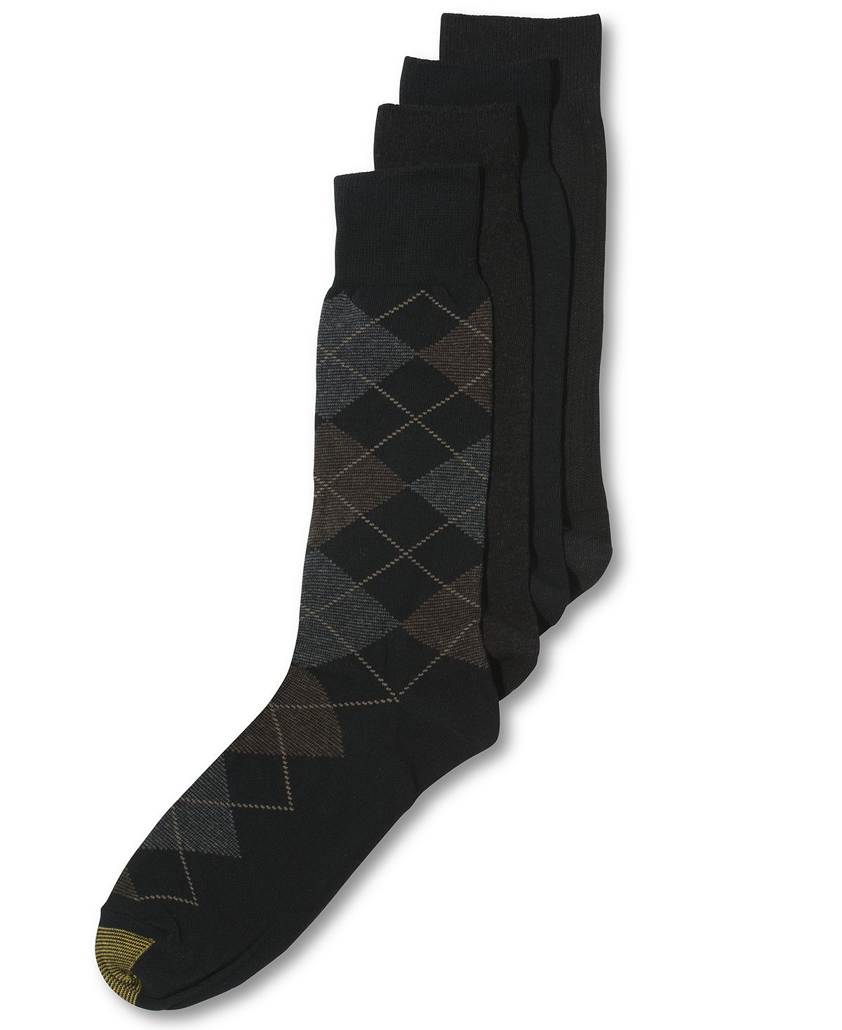 Gold Toe Socks Dress Argyle 4 Pack Black