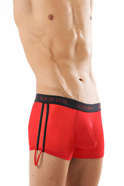 Good Devil Convertible Tassel Brief in Red/Black