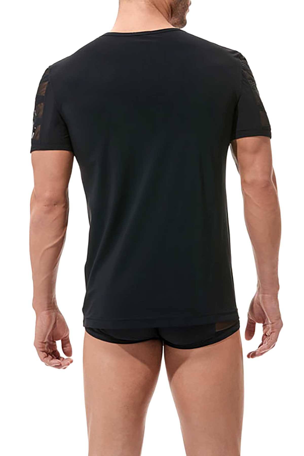 Gregg Homme Black High Line Laser Cut Mesh T-Shirt