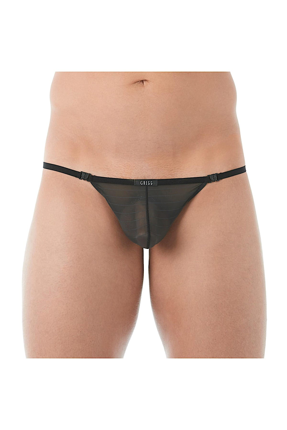 Gregg Homme Black Mesh Suspender C-Ring String