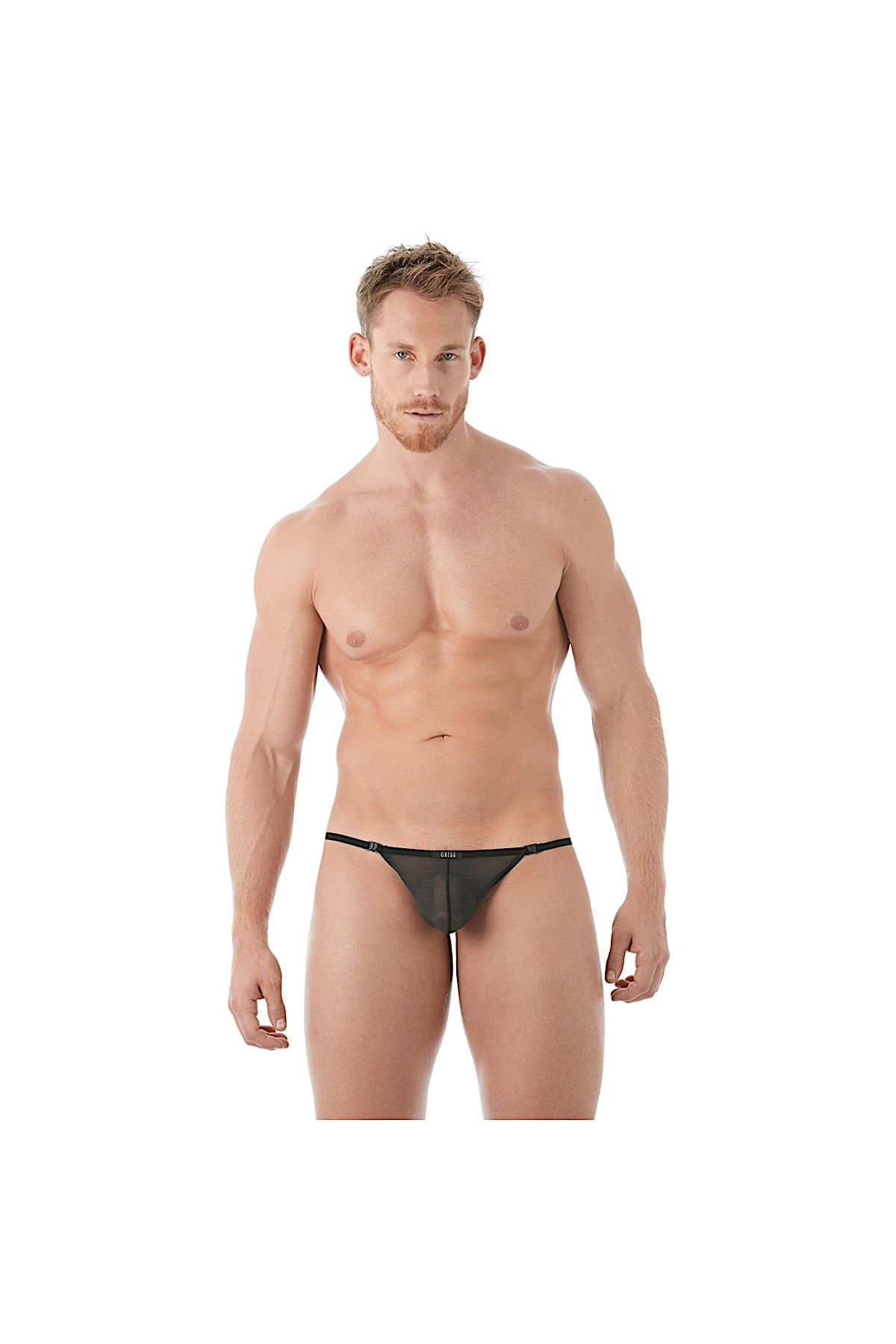 Gregg Homme Black Mesh Suspender C-Ring String