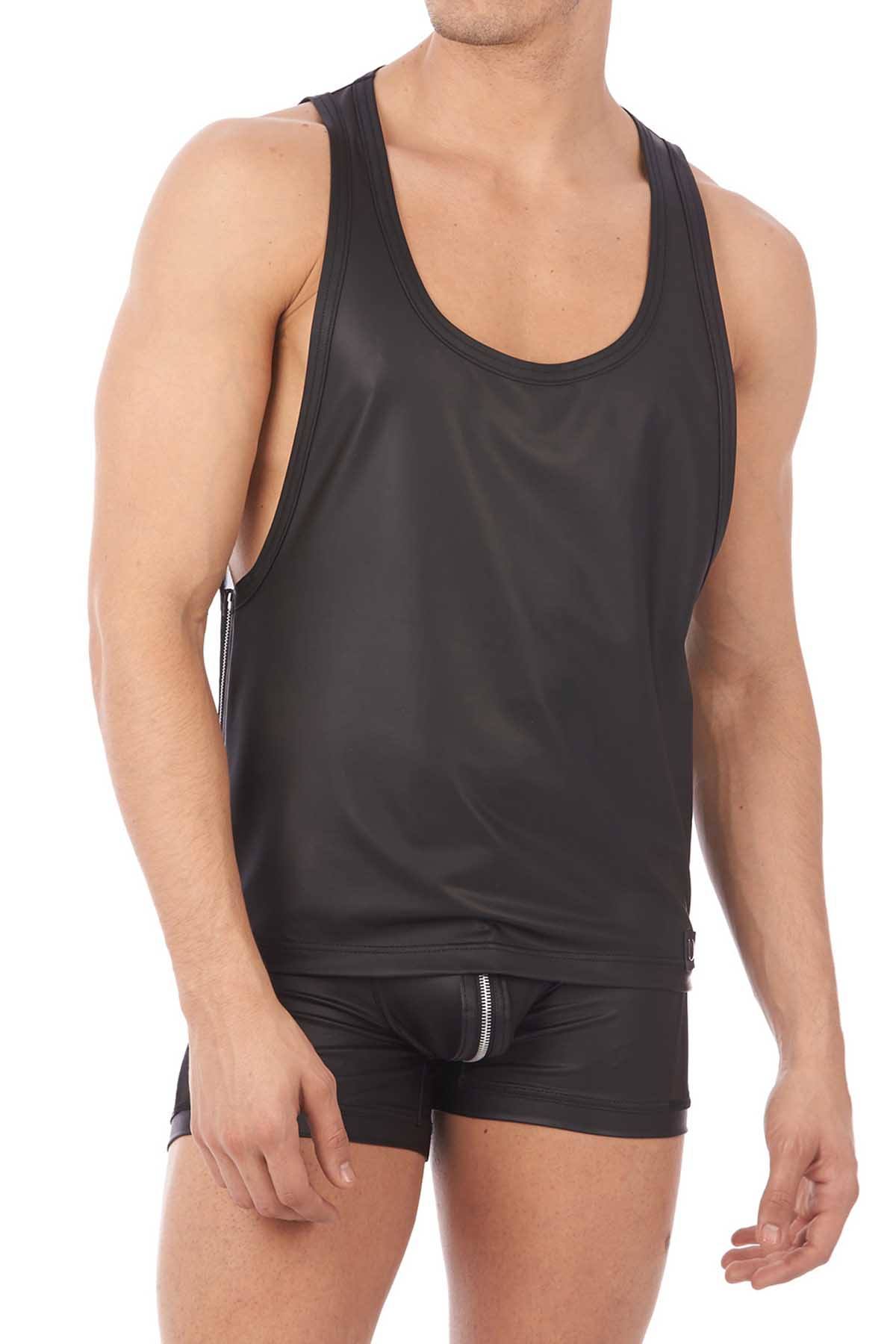 Gregg Homme Black Reckless Zipper Tank-Top
