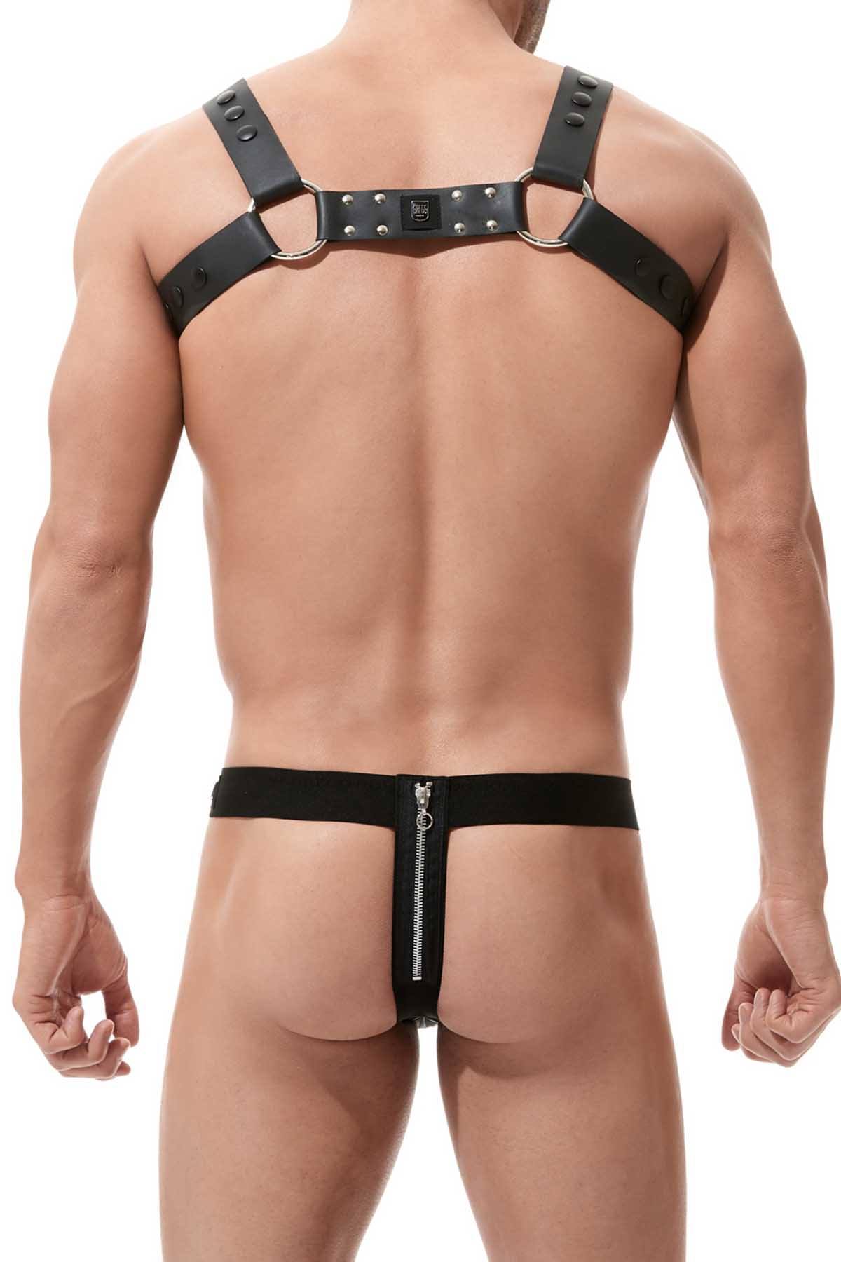 Gregg Homme Black Unzip Leather Chest Harness