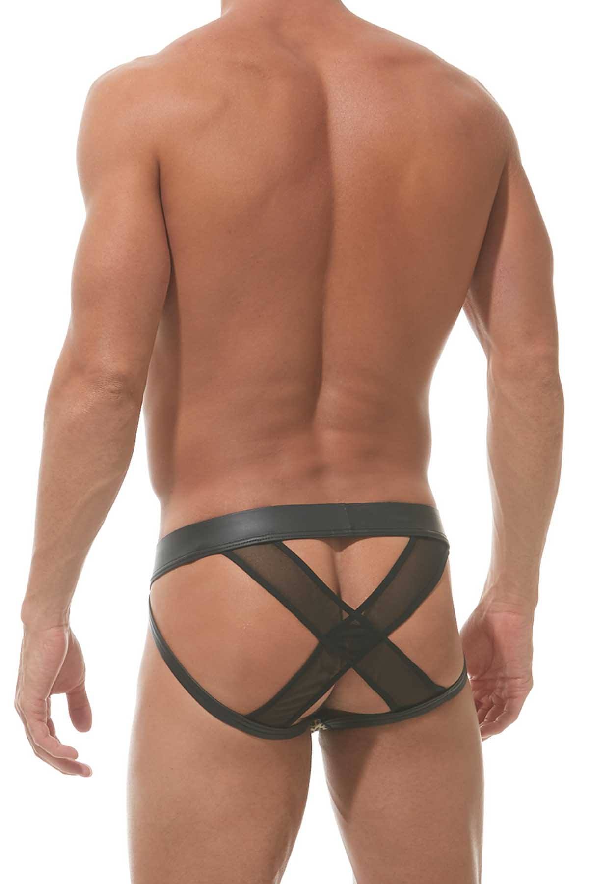 Gregg Homme Grey-Leopard Captive X-Back Jockstrap