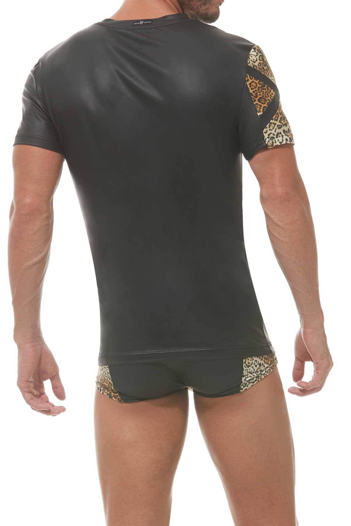 Gregg Homme Natural-Leopard Captive Short-Sleeve Tee