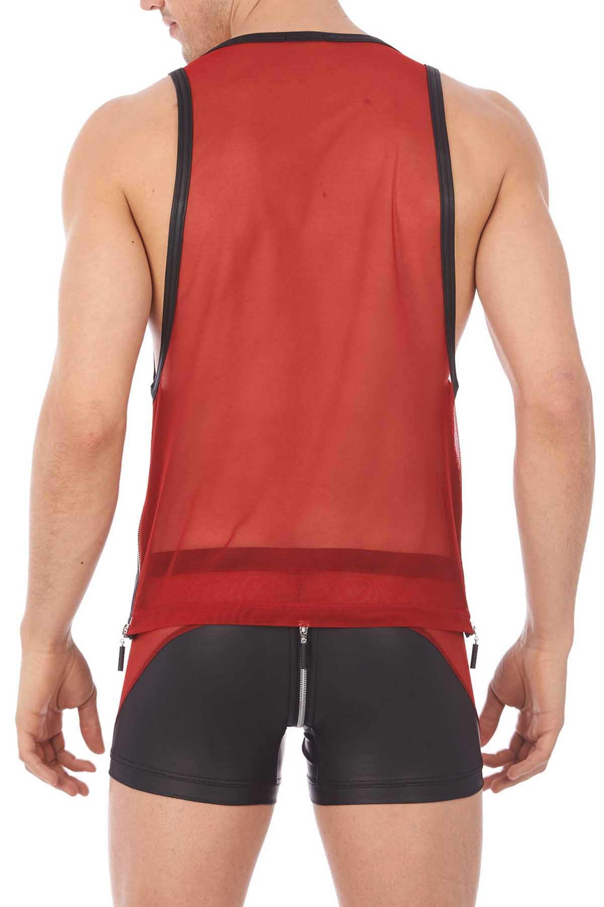 Gregg Homme Red Reckless Zipper Tank-Top