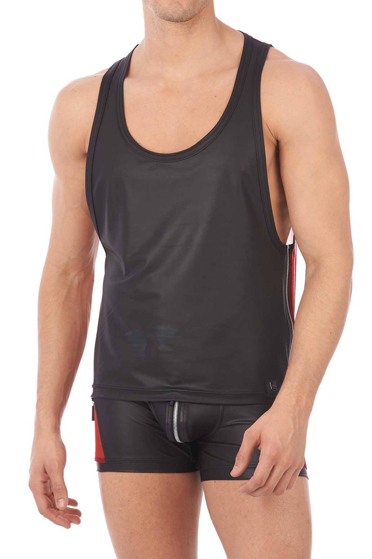 Gregg Homme Red Reckless Zipper Tank-Top