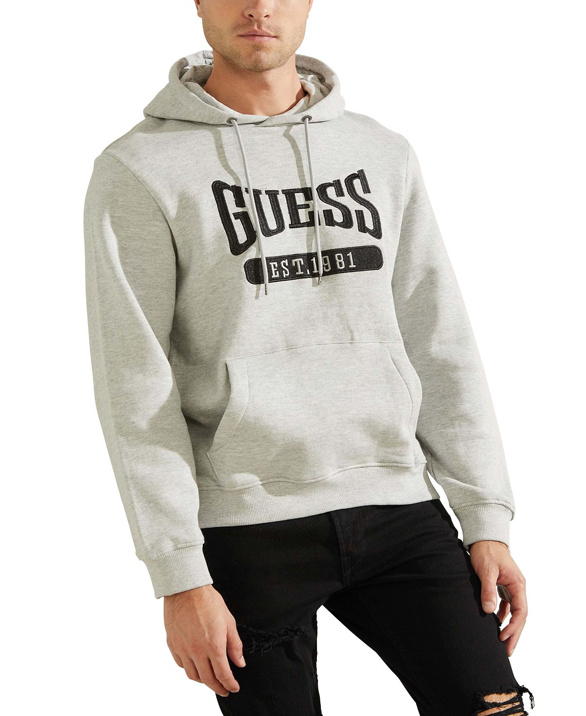 Guess Active Logo Hoodie Light Stone Heather