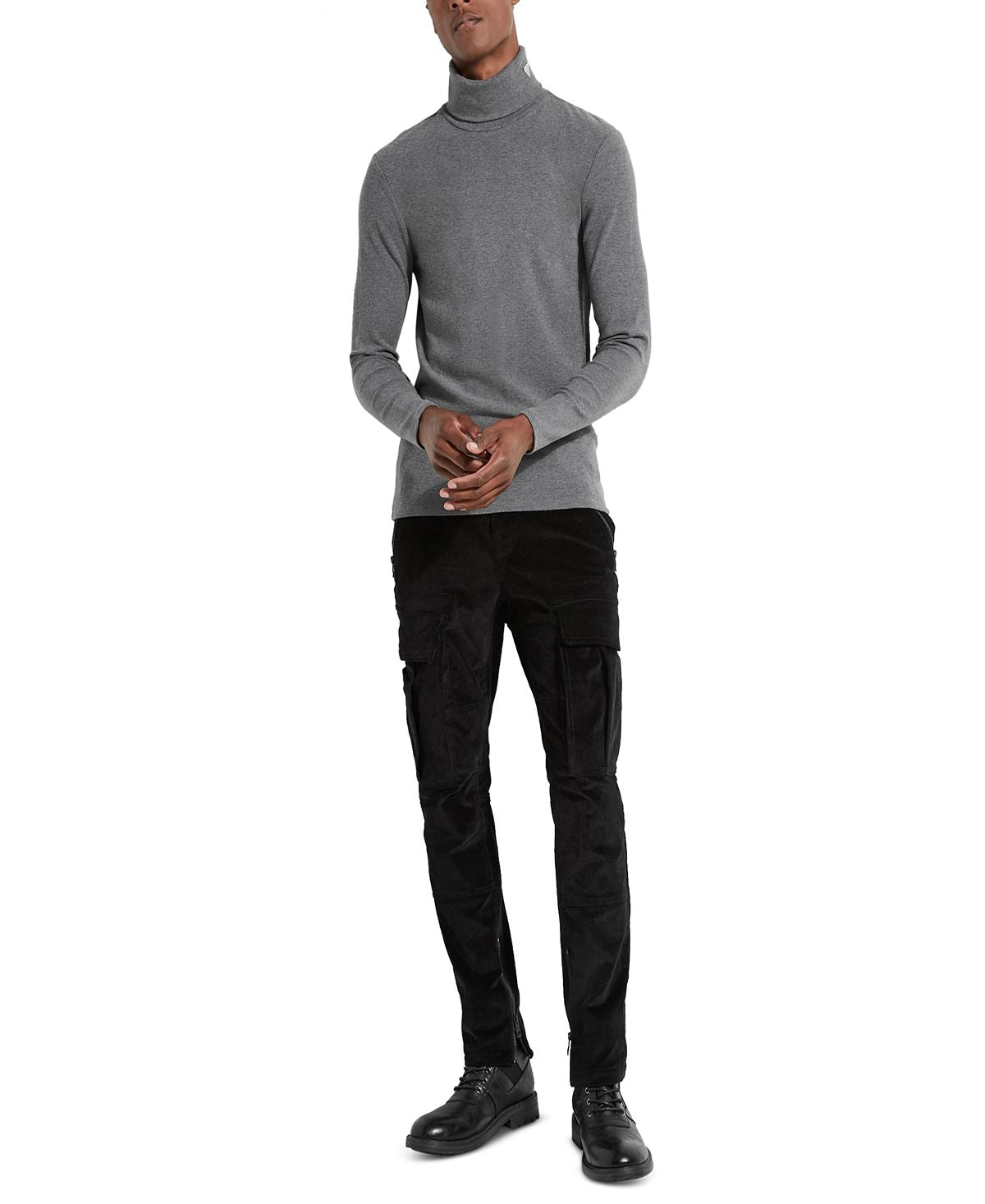 Guess Corduroy Cargo Pants Black