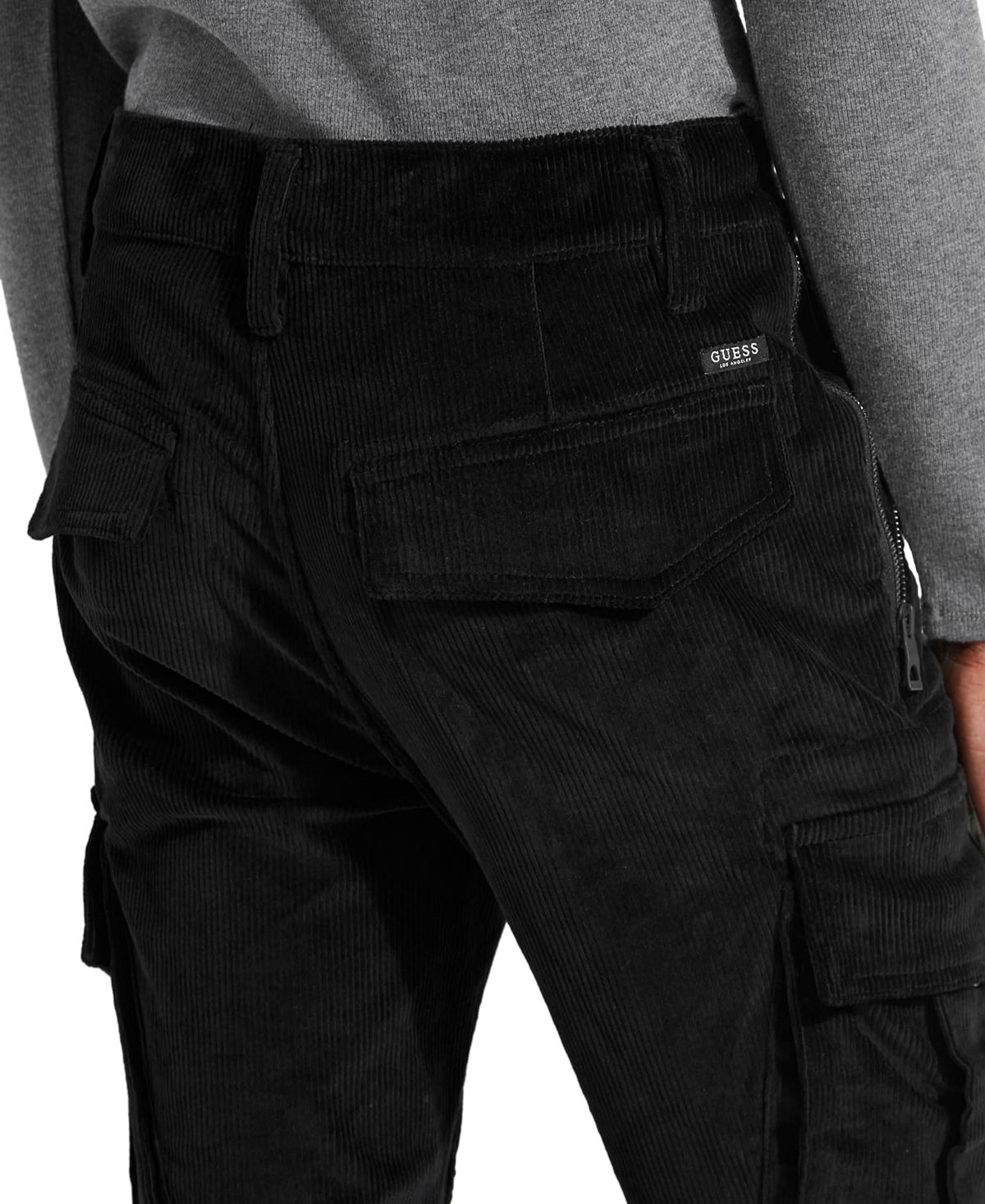 Guess Corduroy Cargo Pants Black