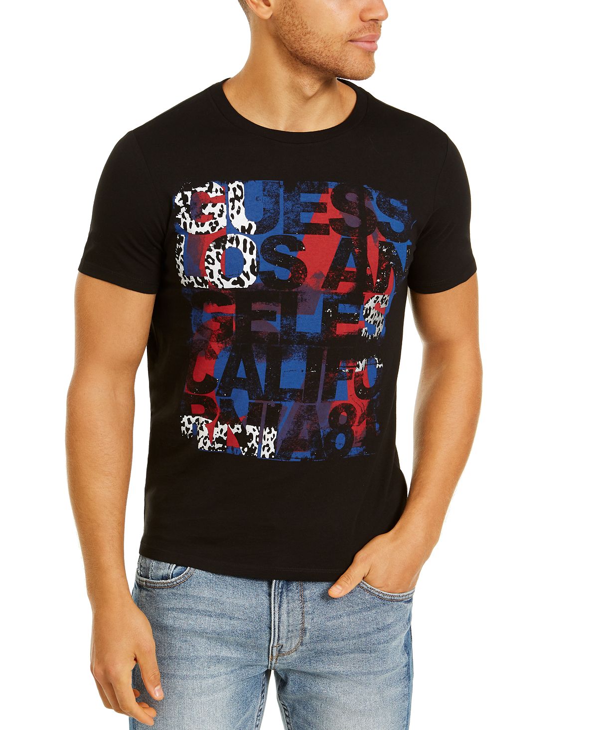 Guess Modern Art Logo T-shirt Black