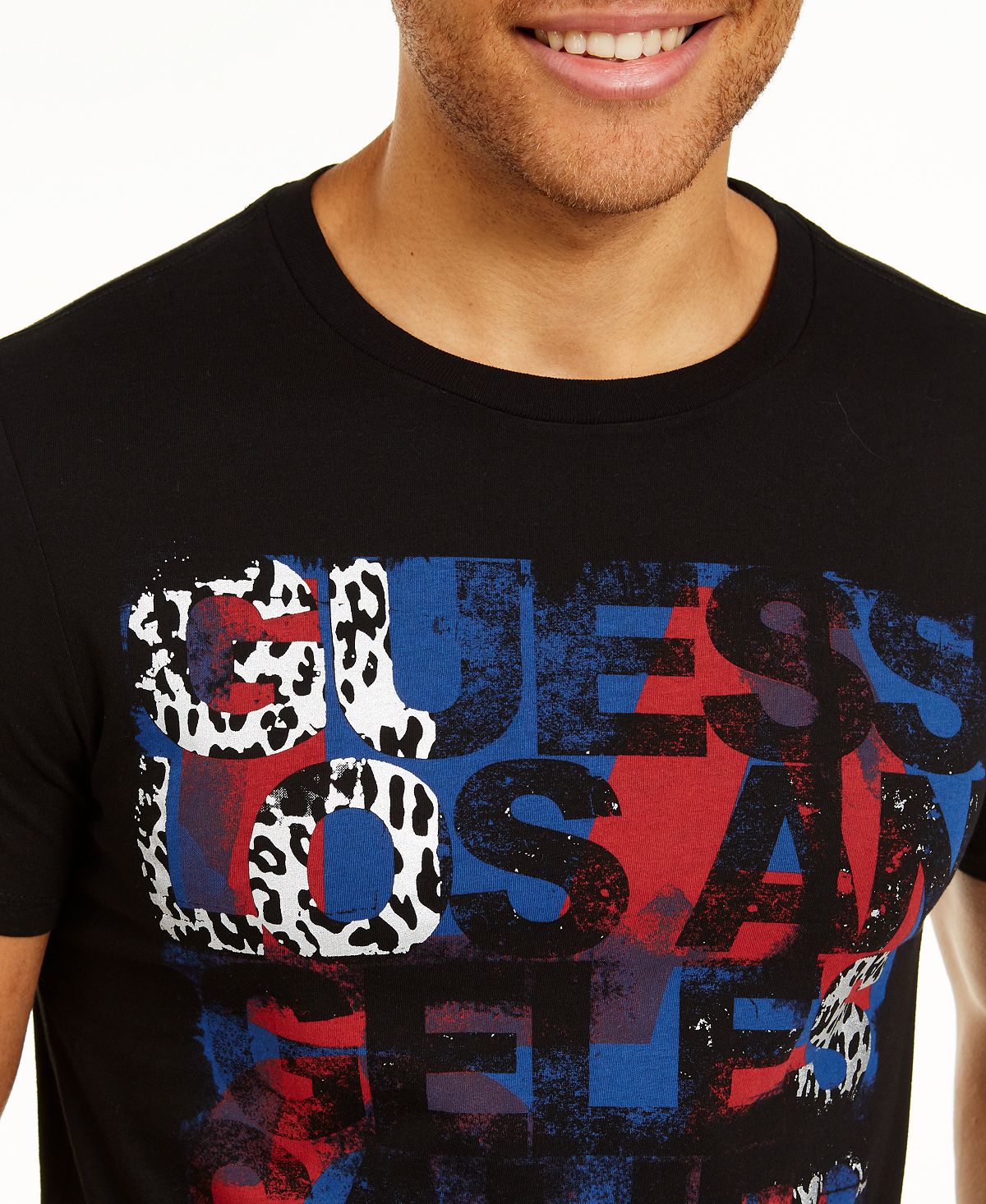 Guess Modern Art Logo T-shirt Black