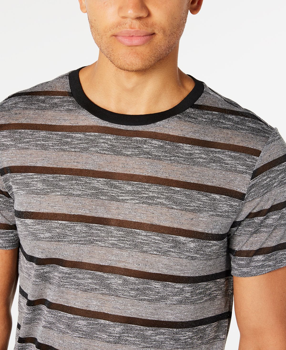 Guess Nightwatch Sheer Stripe T-shirt Jet Black Multi