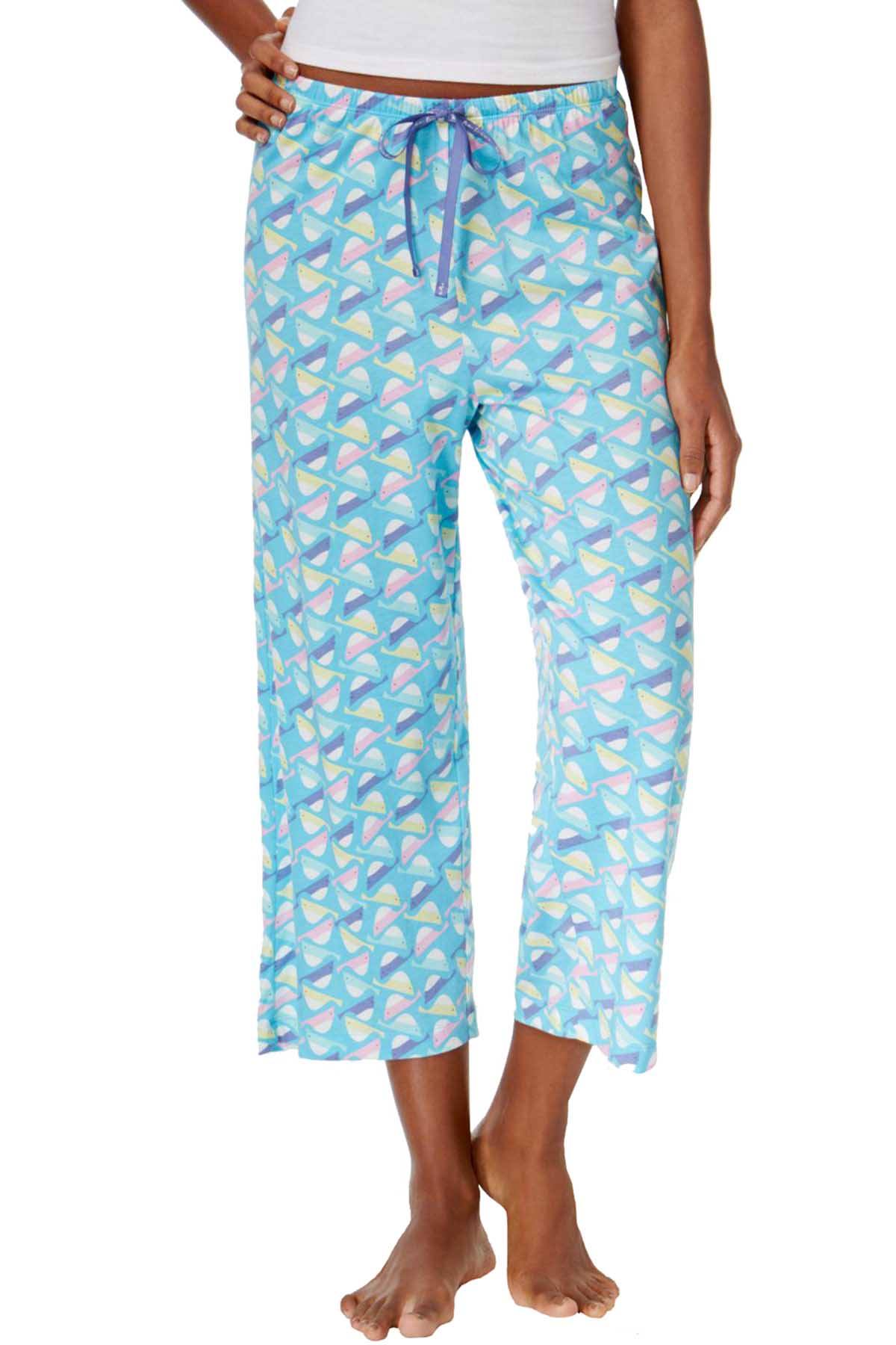 HUE Button-Blue Birdie-Whistle Capri PJ Pant