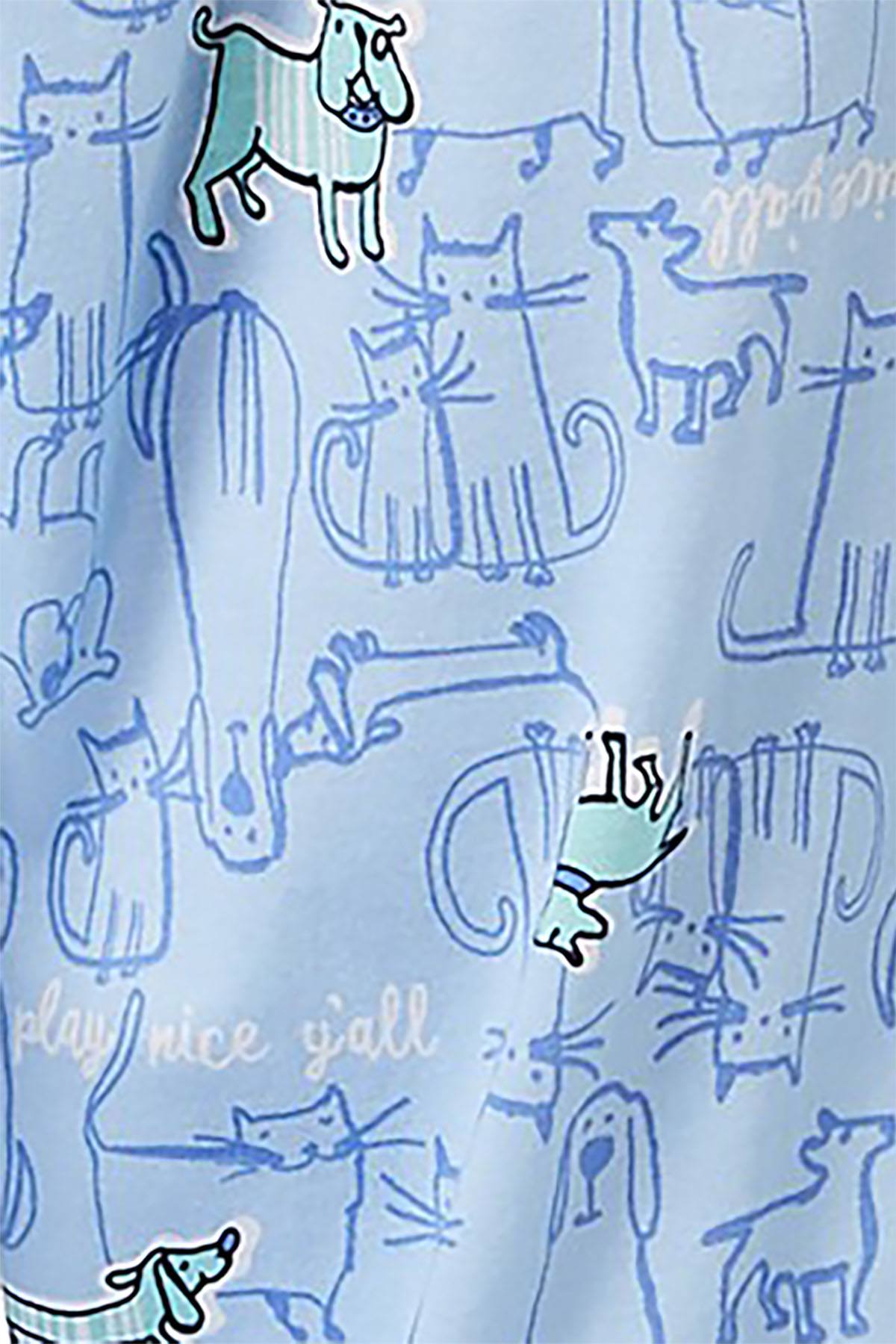 HUE Chambray-Blue Play-Nice Printed Capri Pajama Pant