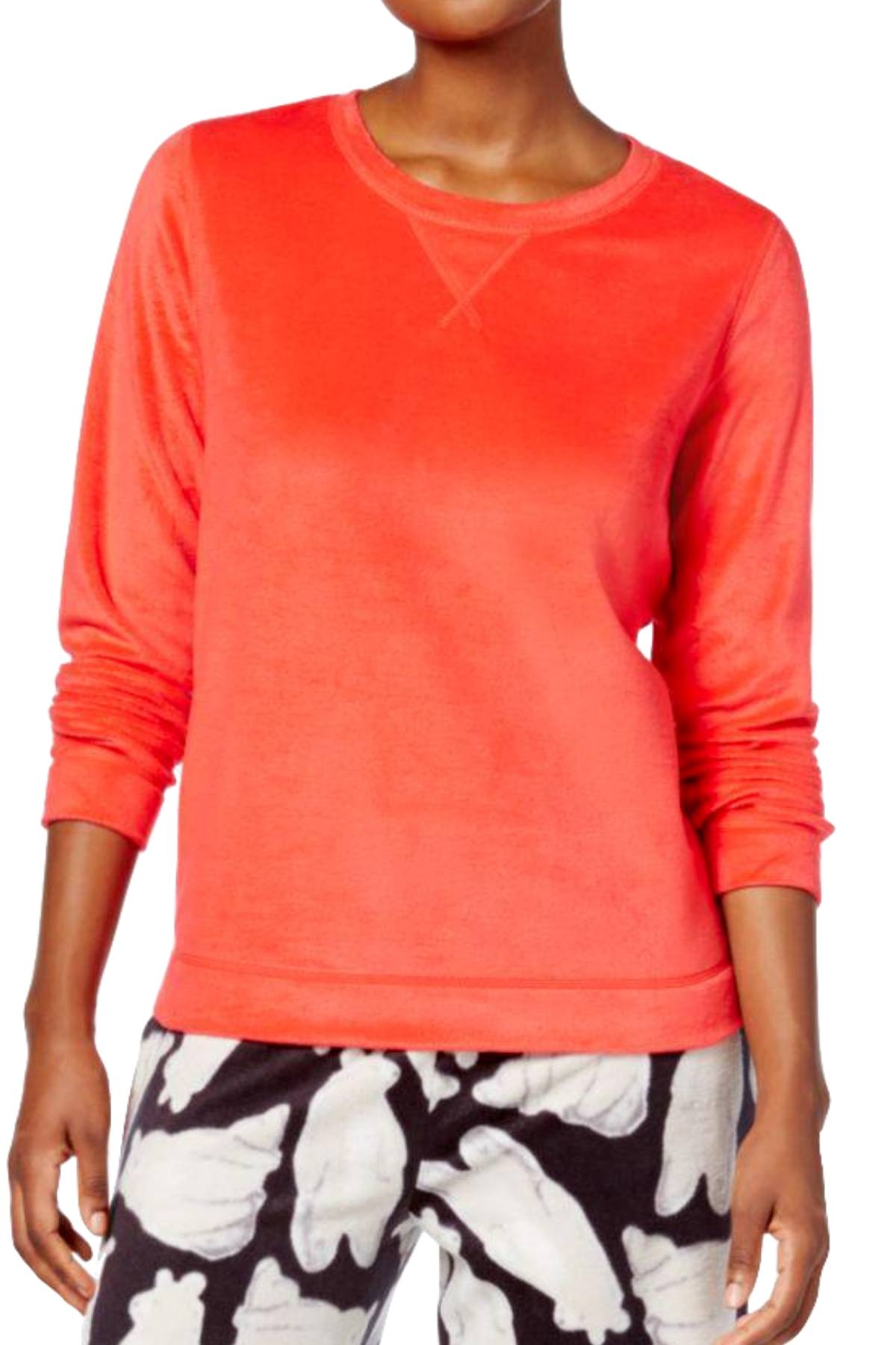 HUE Lollipop-Red Sueded Fleece Top and Bear-Printed Pant 3-Piece Pajama Set