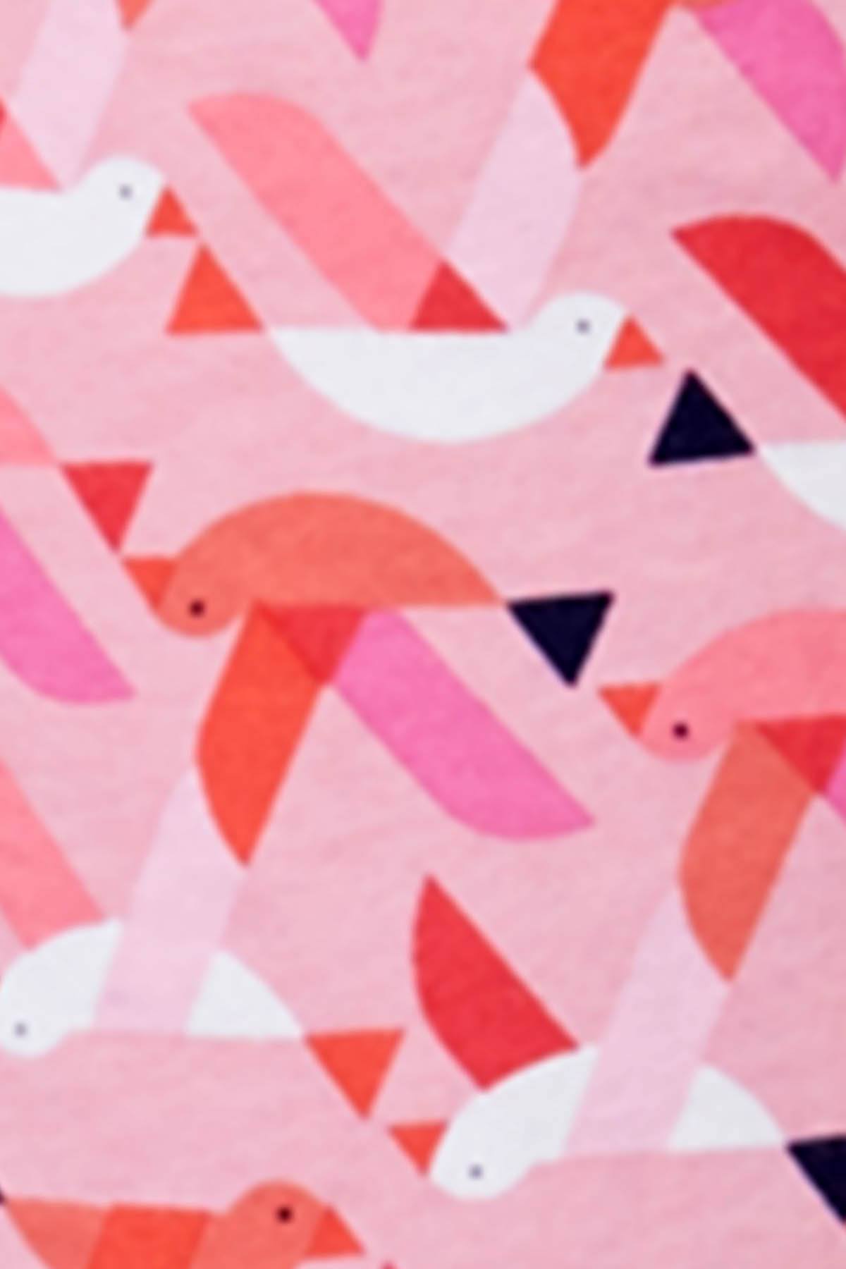 HUE PLUS Taffy-Pink Origami Birds Bermuda Sleep Short