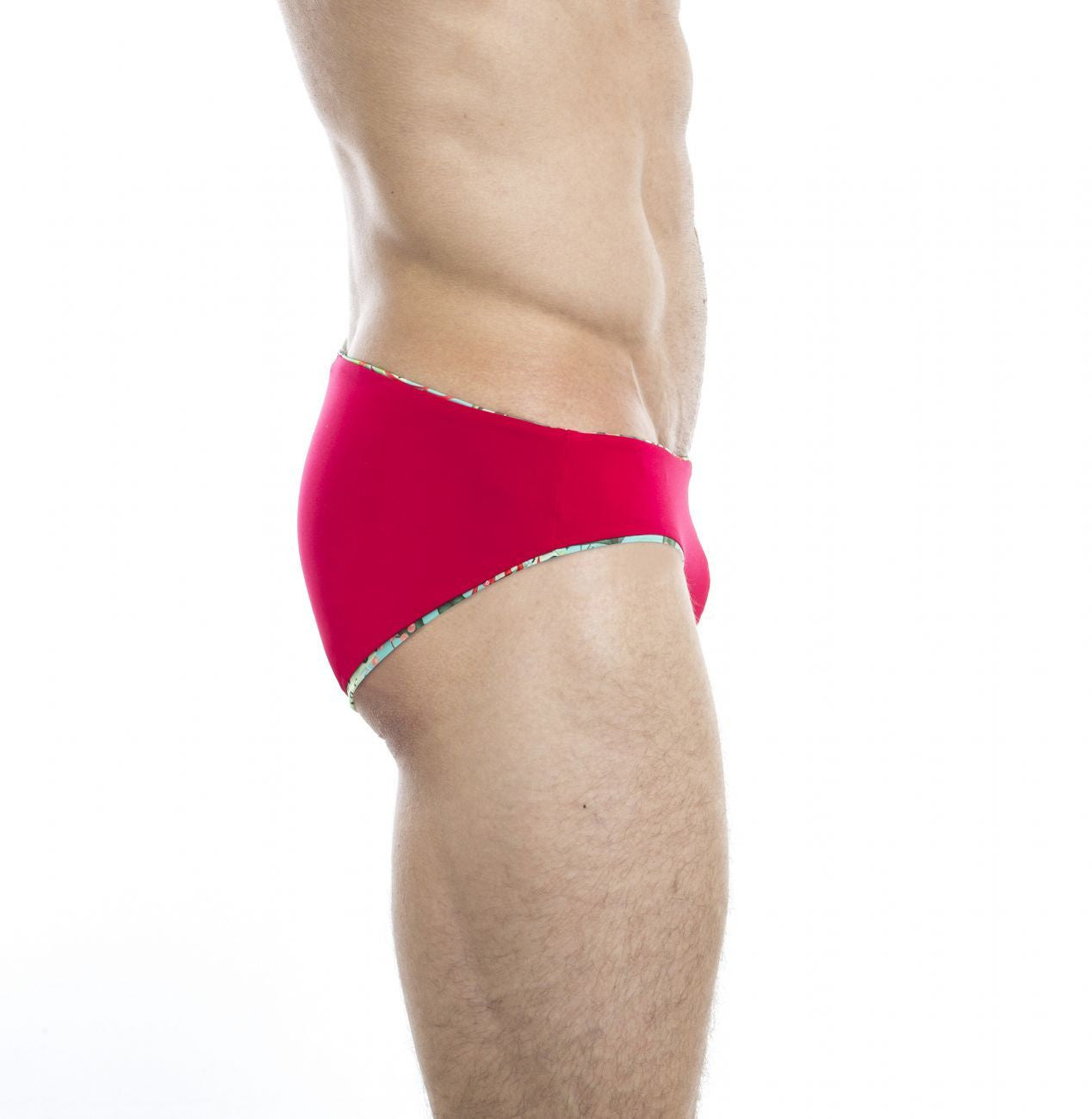 HUNK2 SB20191E Amazonia² Reversible Swim Briefs Color Red