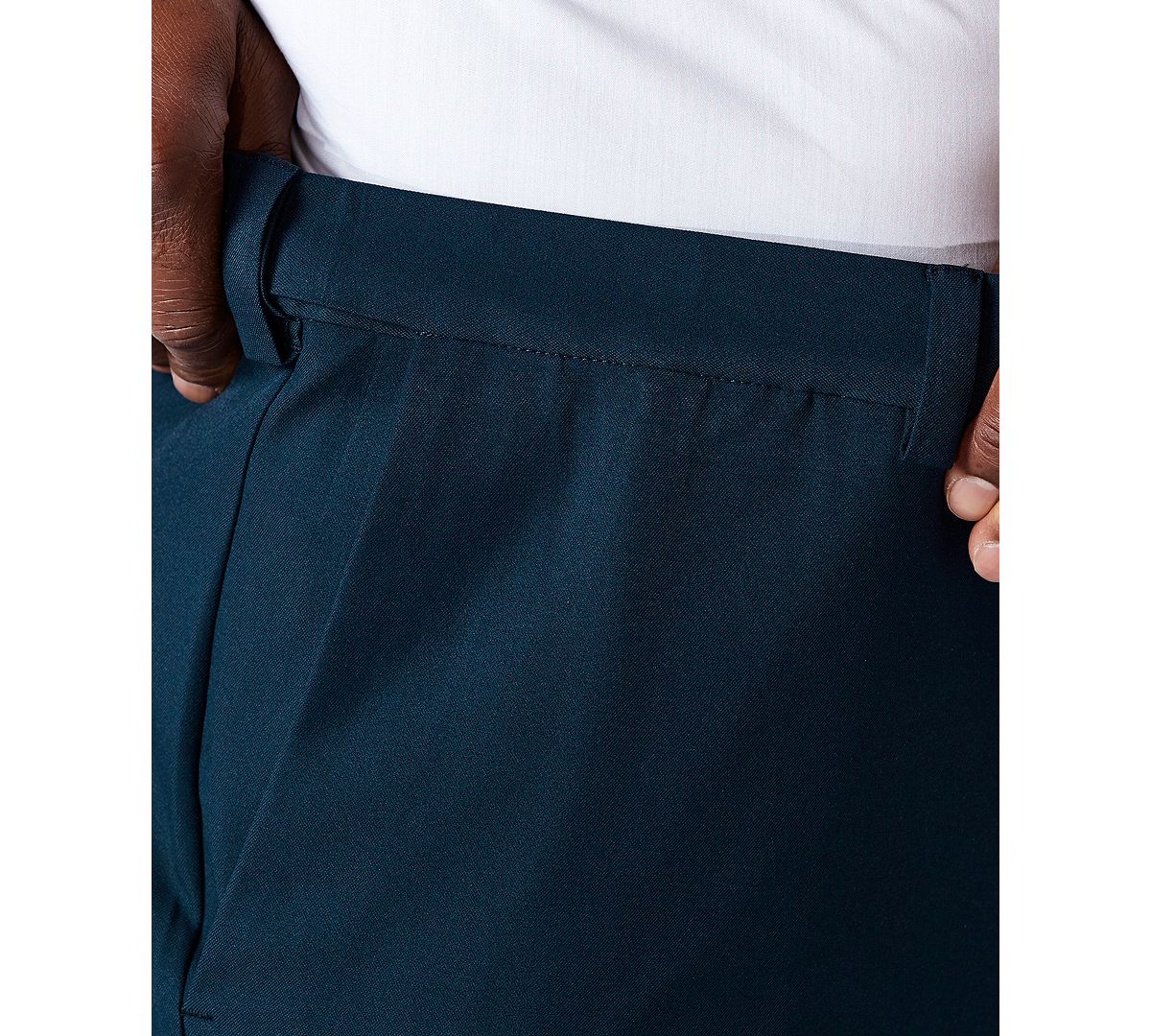 Haggar Big & Tall Cool 18pro Classic-fit Expandable Waist Flat Front Stretch Dress Pants Navy