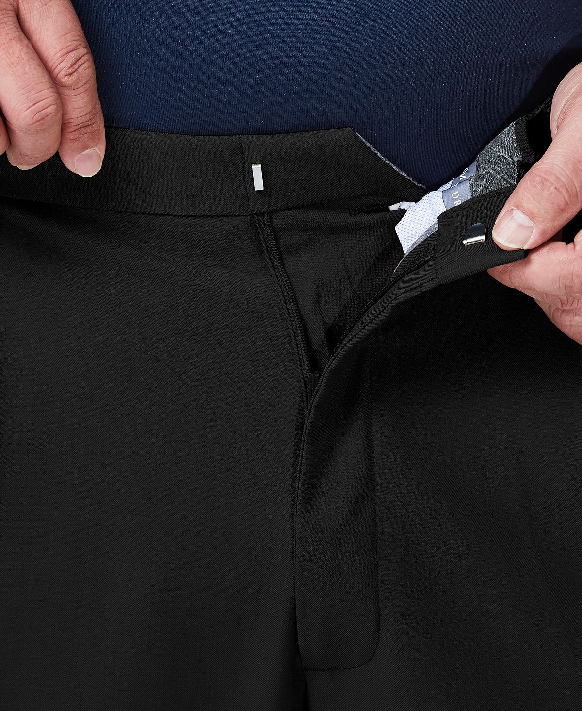 Haggar Big & Tall Premium Comfort Stretch Classic-fit Solid Pleated Dress Pants Black