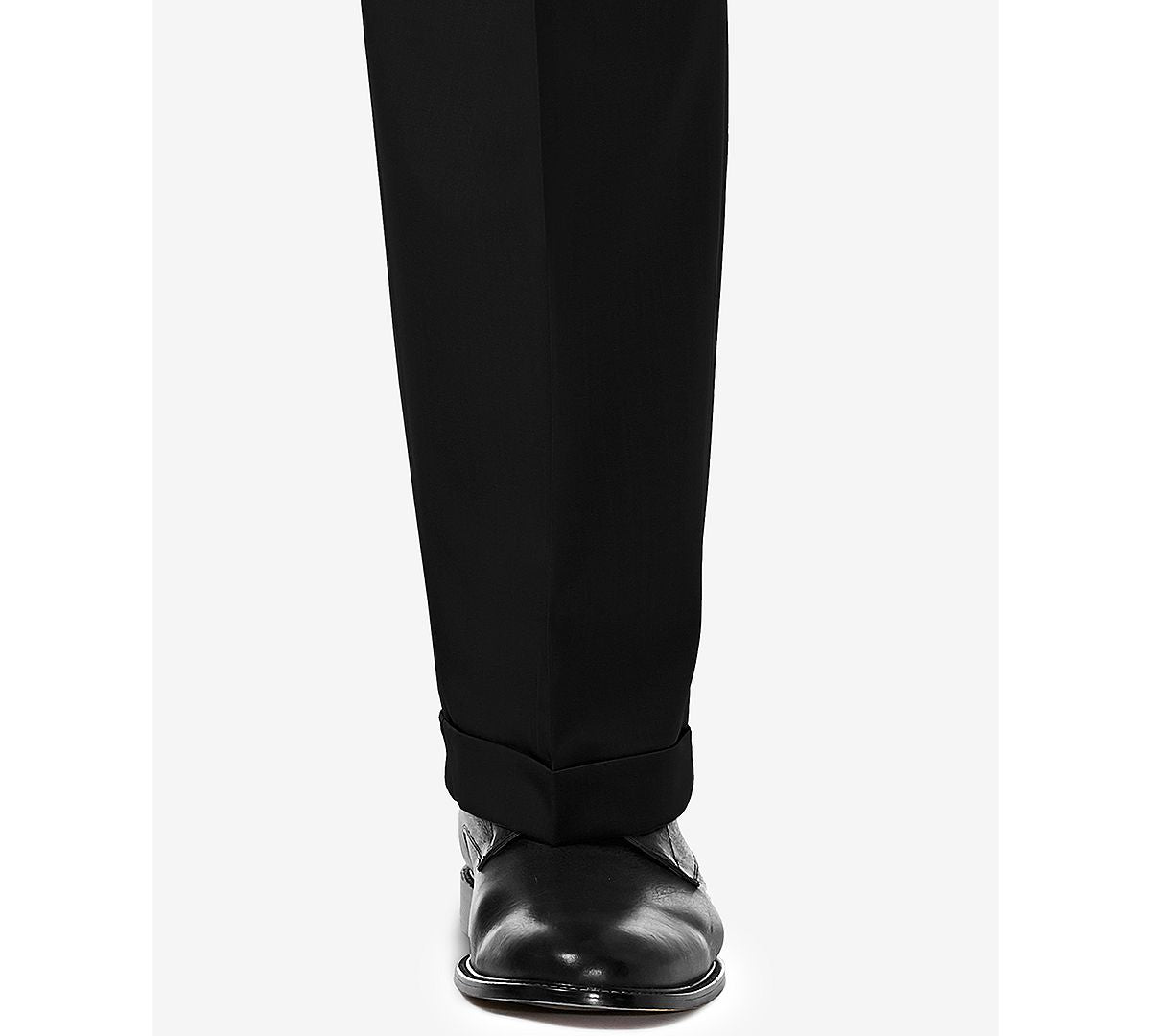 Haggar Big & Tall Premium Comfort Stretch Classic-fit Solid Pleated Dress Pants Black