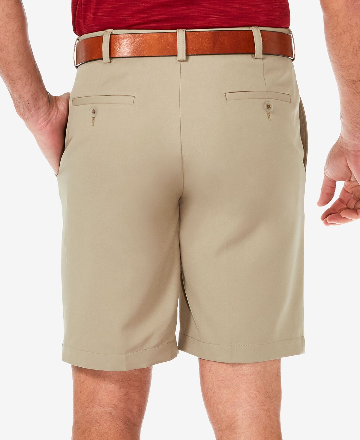 Haggar Cool 18 Pro Flat Front Classic-fit 9.5" Shorts Khaki