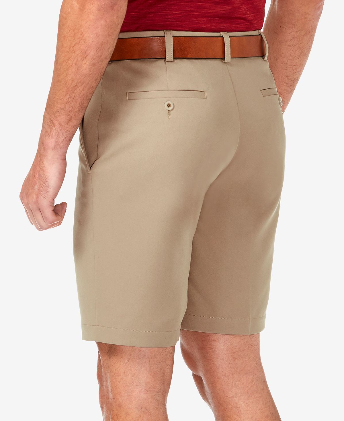 Haggar Cool 18 Pro Flat Front Classic-fit 9.5" Shorts Khaki