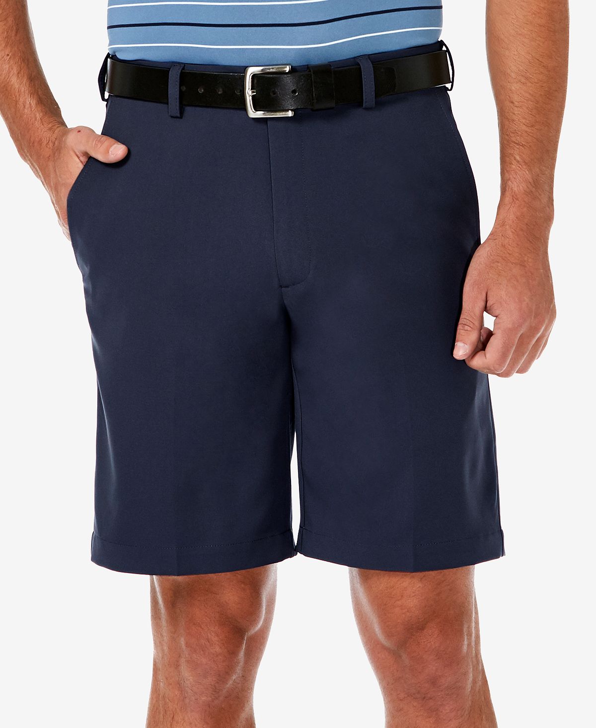 Haggar Cool 18 Pro Flat Front Classic-fit 9.5" Shorts Navy