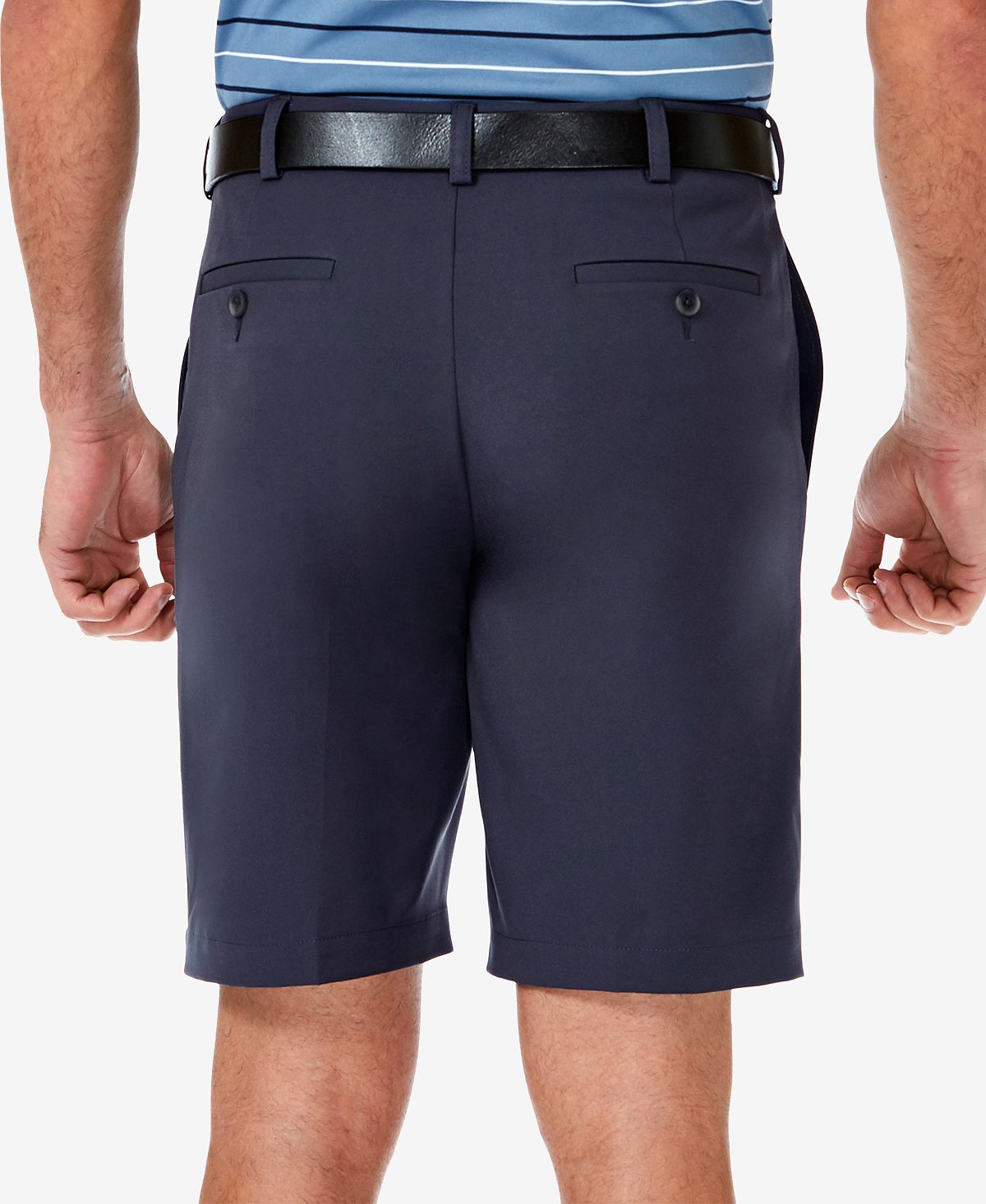 Haggar Cool 18 Pro Flat Front Classic-fit 9.5" Shorts Navy