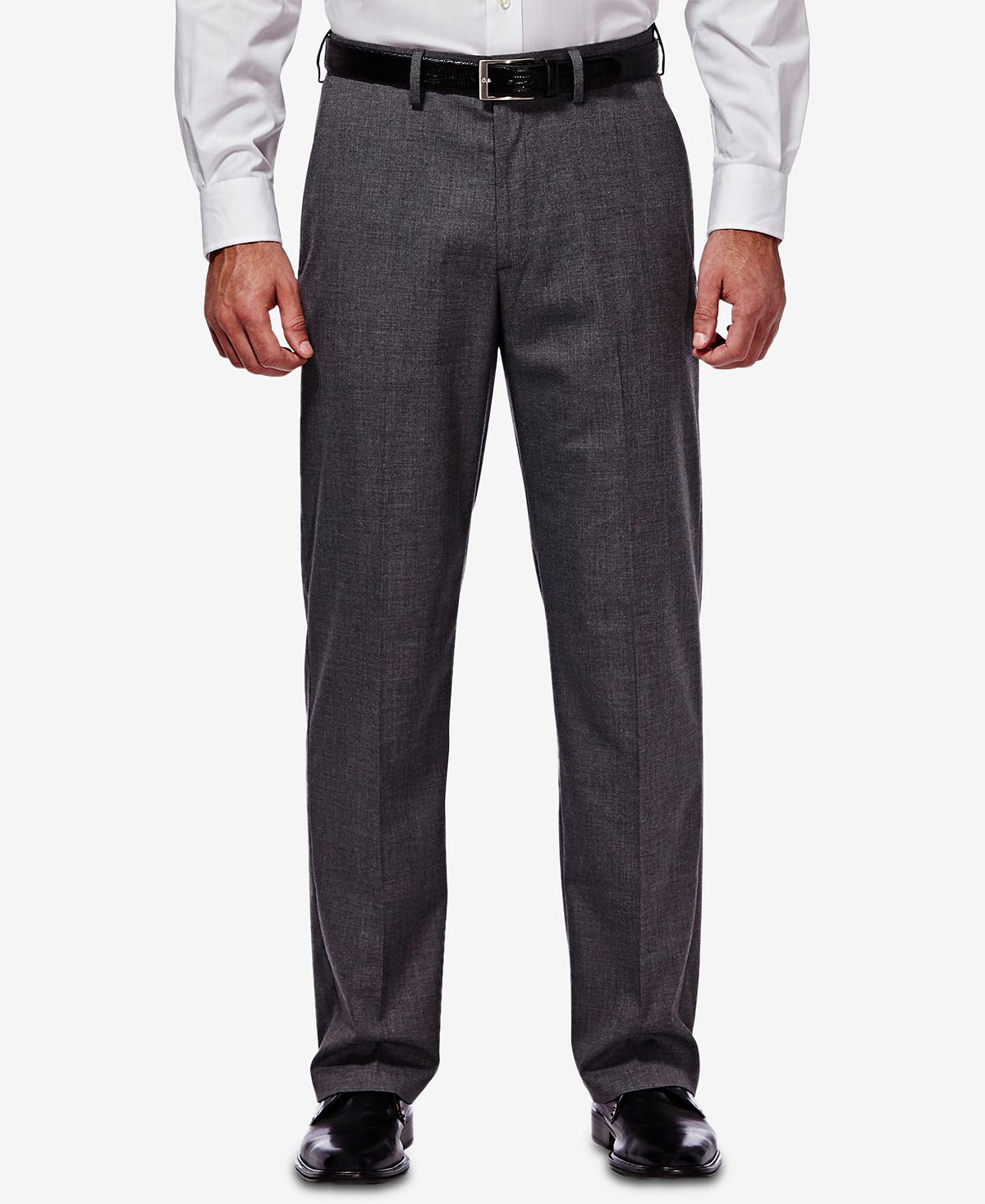 Haggar J.m. Men’s Classic/ Regular Fit Stretch Sharkskin Suit Pants Dark Grey