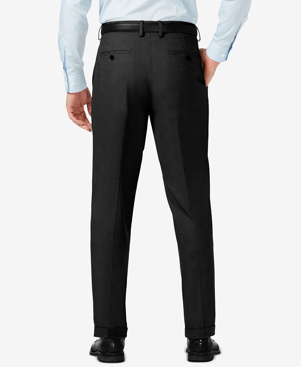 Haggar J.m. Sharkskin Classic-fit Pleated Hidden Expandable Waistband Dress Pants Black