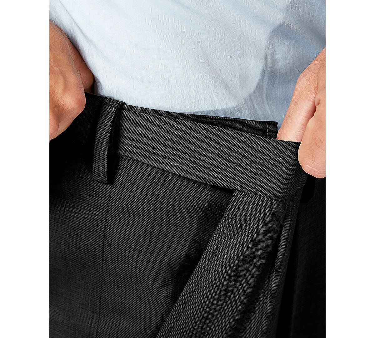 Haggar J.m. Sharkskin Classic-fit Pleated Hidden Expandable Waistband Dress Pants Black