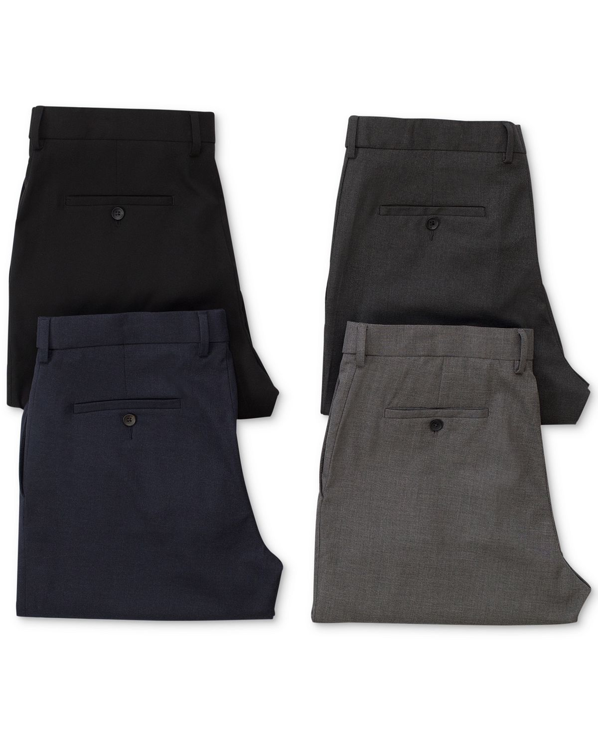 Haggar J.m. Sharkskin Classic-fit Pleated Hidden Expandable Waistband Dress Pants Black