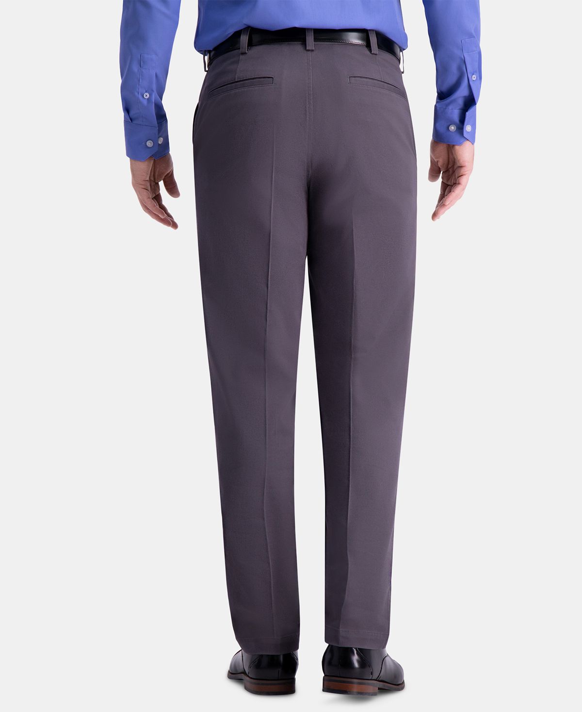 Haggar Premium Comfort Khaki Classic-fit 2-way Stretch Wrinkle Resistant Flat Front Stretch Casual Pants Charcoal
