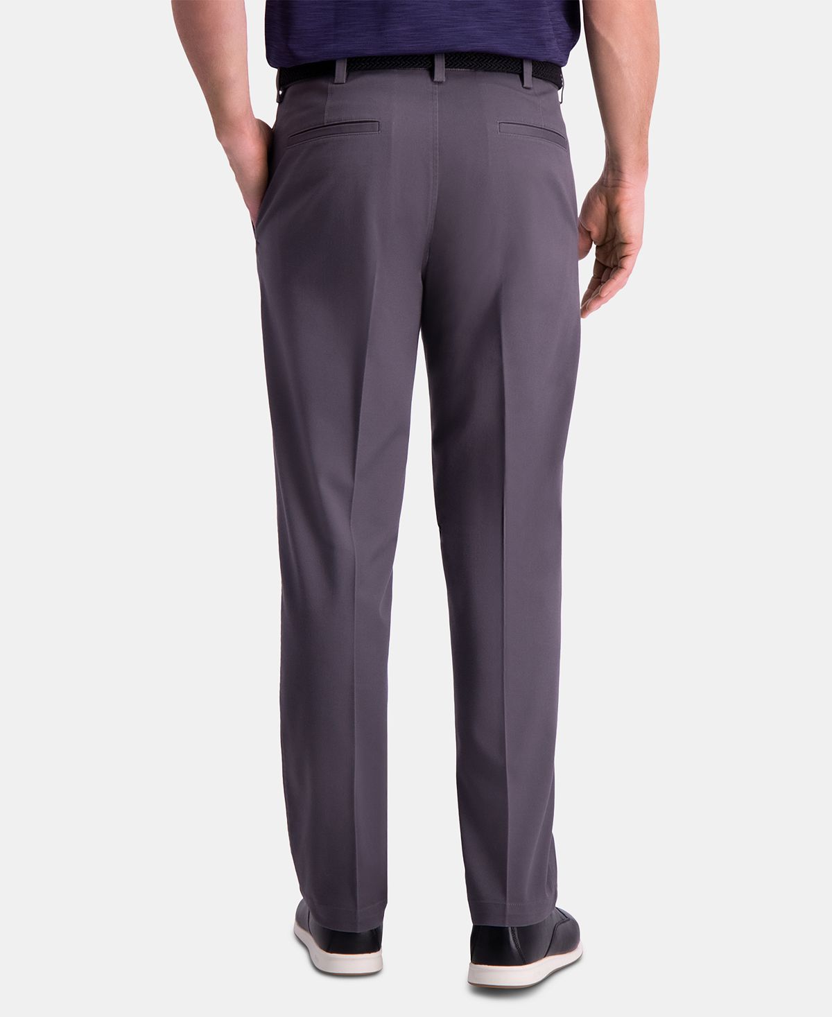 Haggar Premium Comfort Khaki Classic-fit 2-way Stretch Wrinkle Resistant Flat Front Stretch Casual Pants Charcoal