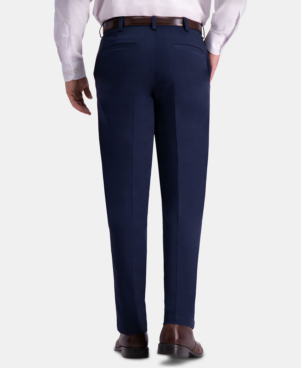 Haggar Premium Comfort Khaki Classic-fit 2-way Stretch Wrinkle Resistant Flat Front Stretch Casual Pants Dark Navy