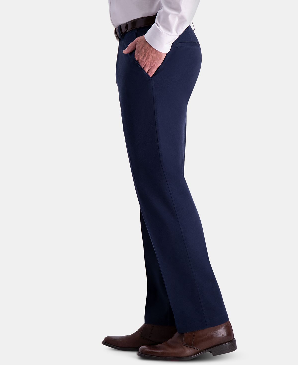 Haggar Premium Comfort Khaki Classic-fit 2-way Stretch Wrinkle Resistant Flat Front Stretch Casual Pants Dark Navy