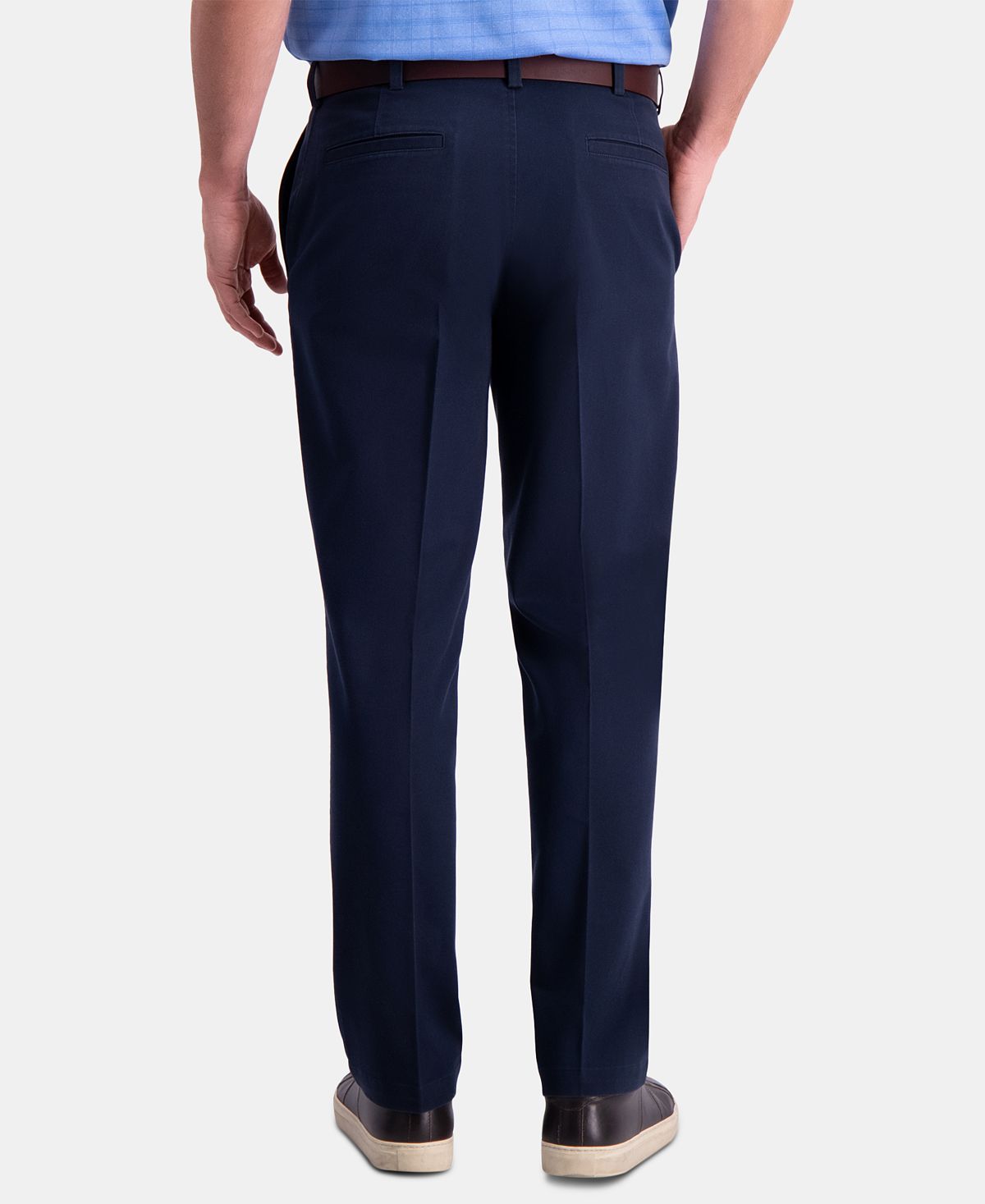Haggar Premium Comfort Khaki Classic-fit 2-way Stretch Wrinkle Resistant Flat Front Stretch Casual Pants Dark Navy