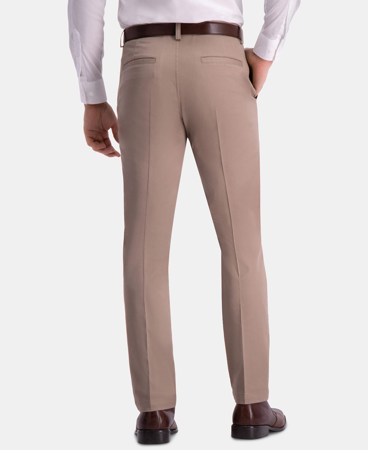 Haggar Premium Comfort Khaki Slim-fit 2-way Stretch Wrinkle-resistant Flat-front Casual Pants Med Khaki